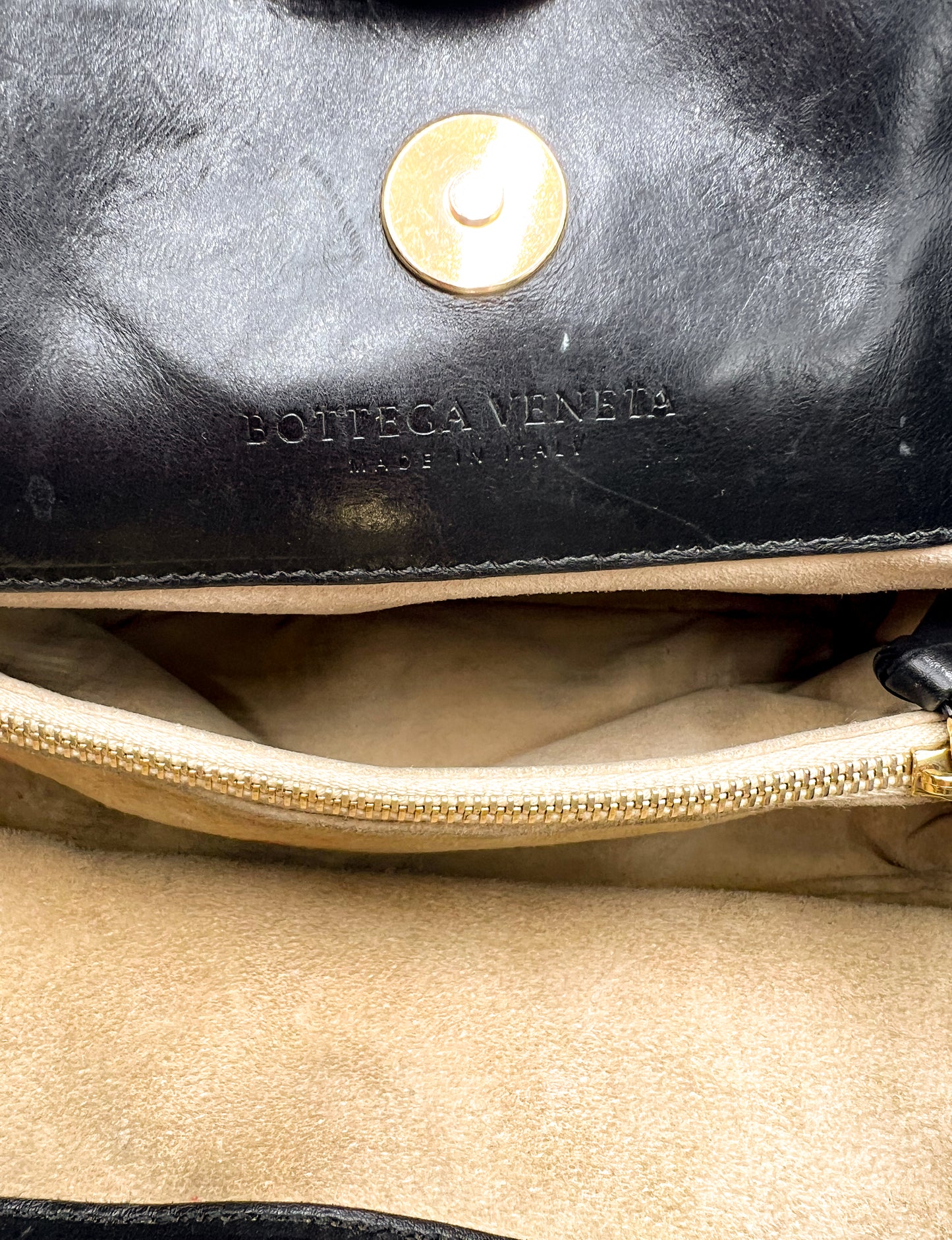 Bottega Veneta Black Intrecciato Leather Tote Vintage