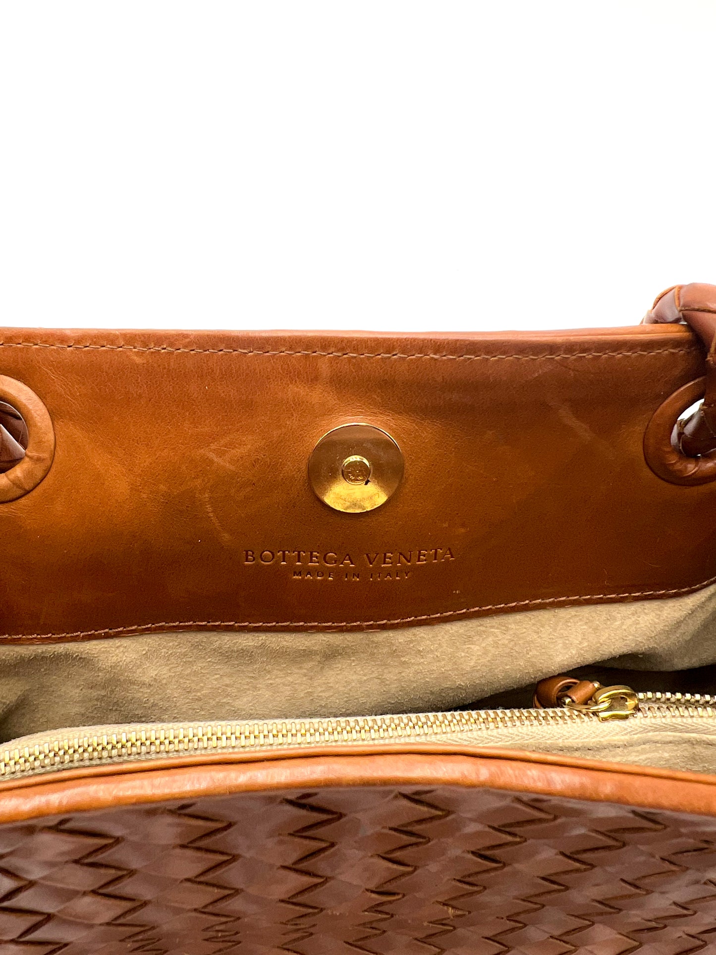 Bottega Veneta Brown Intrecciato Leather Tote Vintage