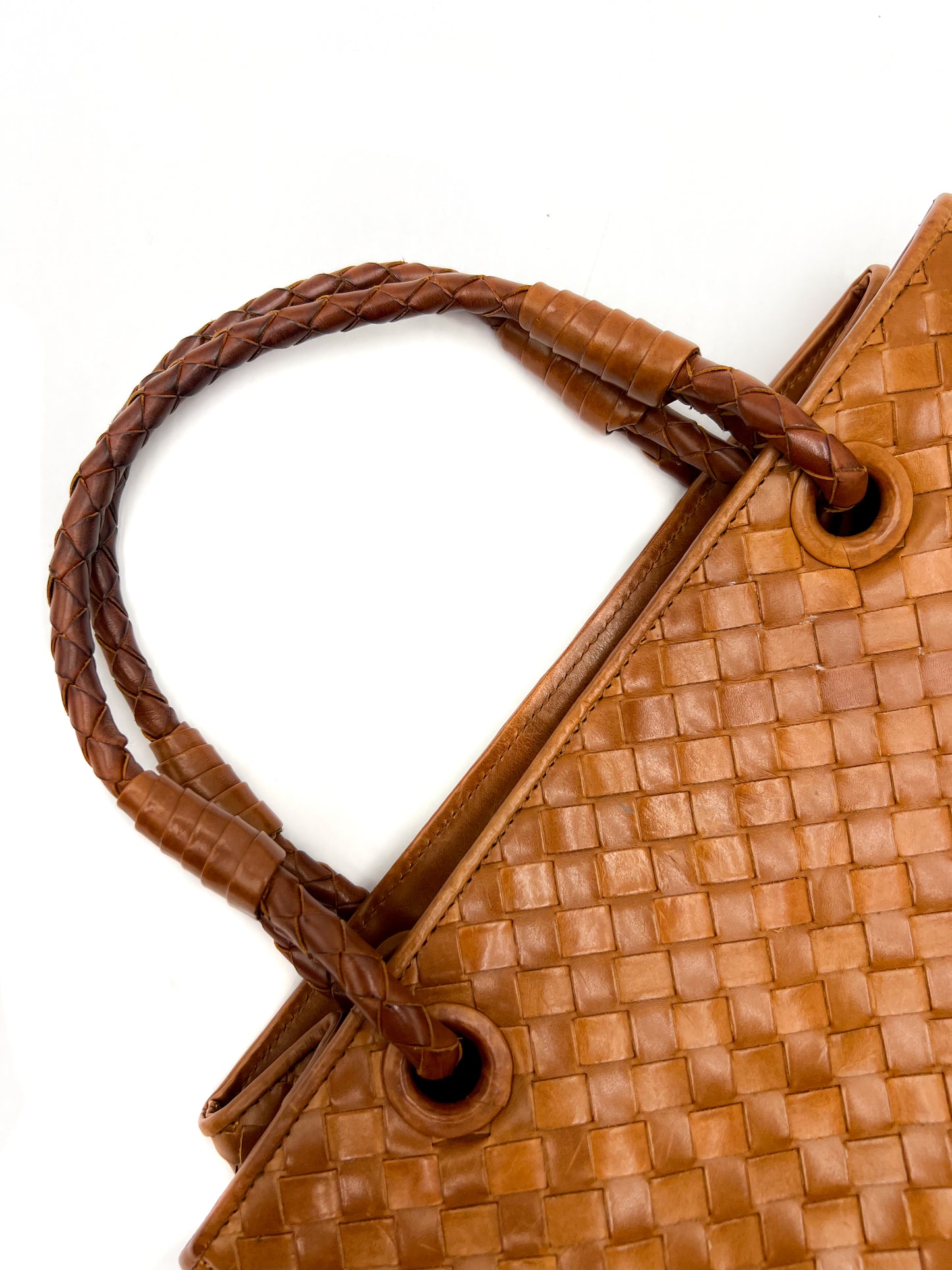 Bottega Veneta Brown Intrecciato Leather Tote Vintage