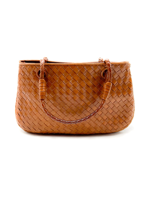 Bottega Veneta Brown Intrecciato Leather Tote Vintage