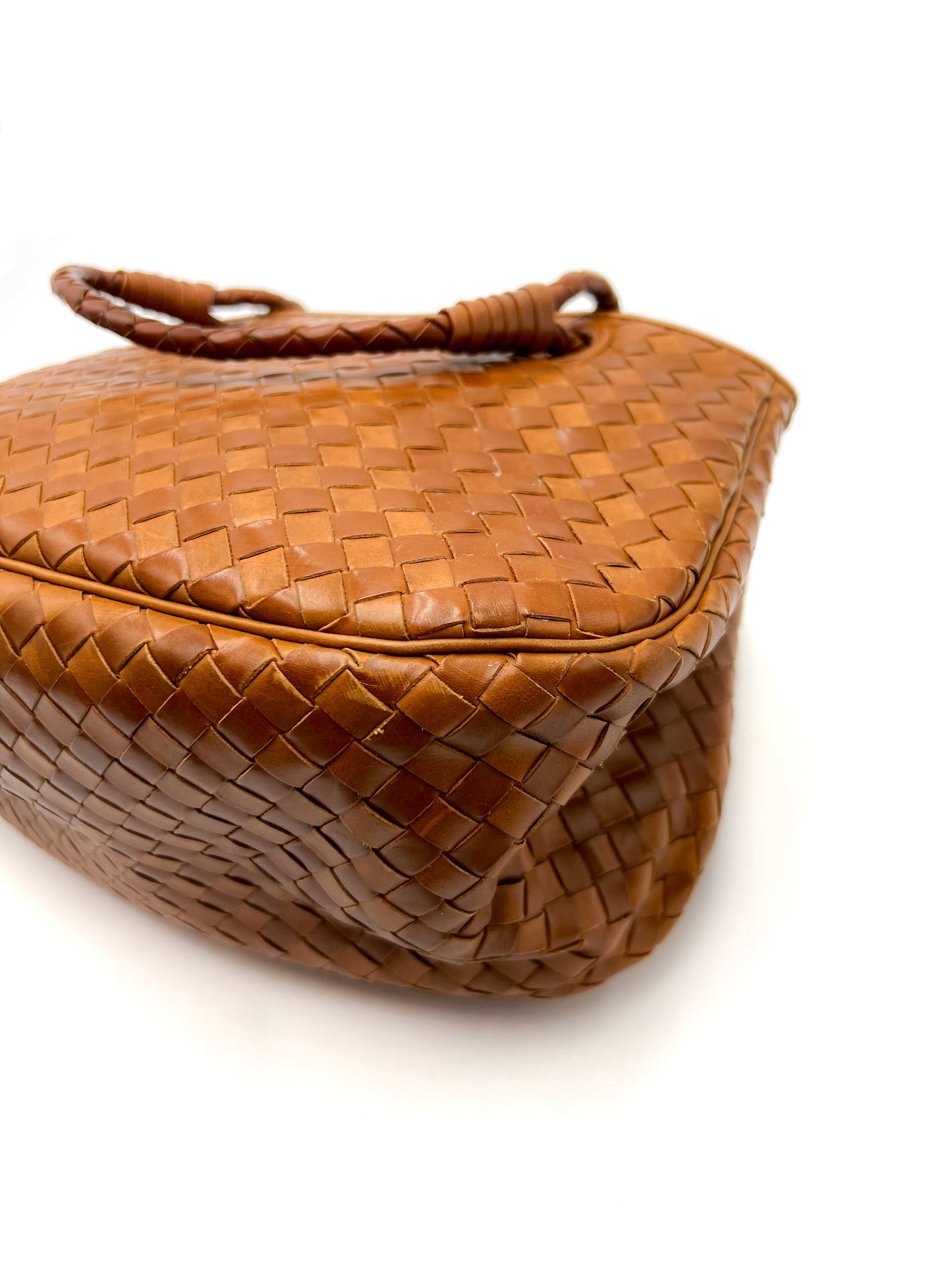 Bottega Veneta Brown Intrecciato Leather Tote Vintage