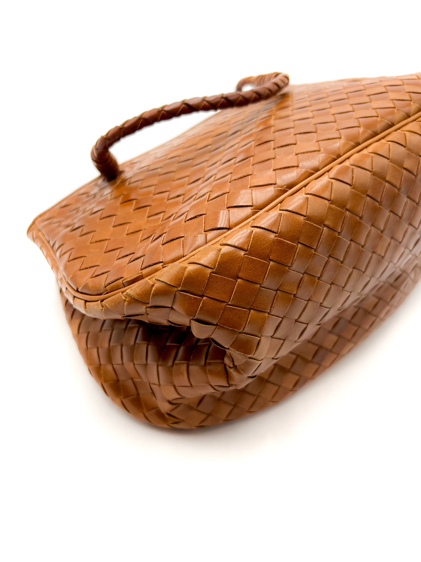 Bottega Veneta Brown Intrecciato Leather Tote Vintage