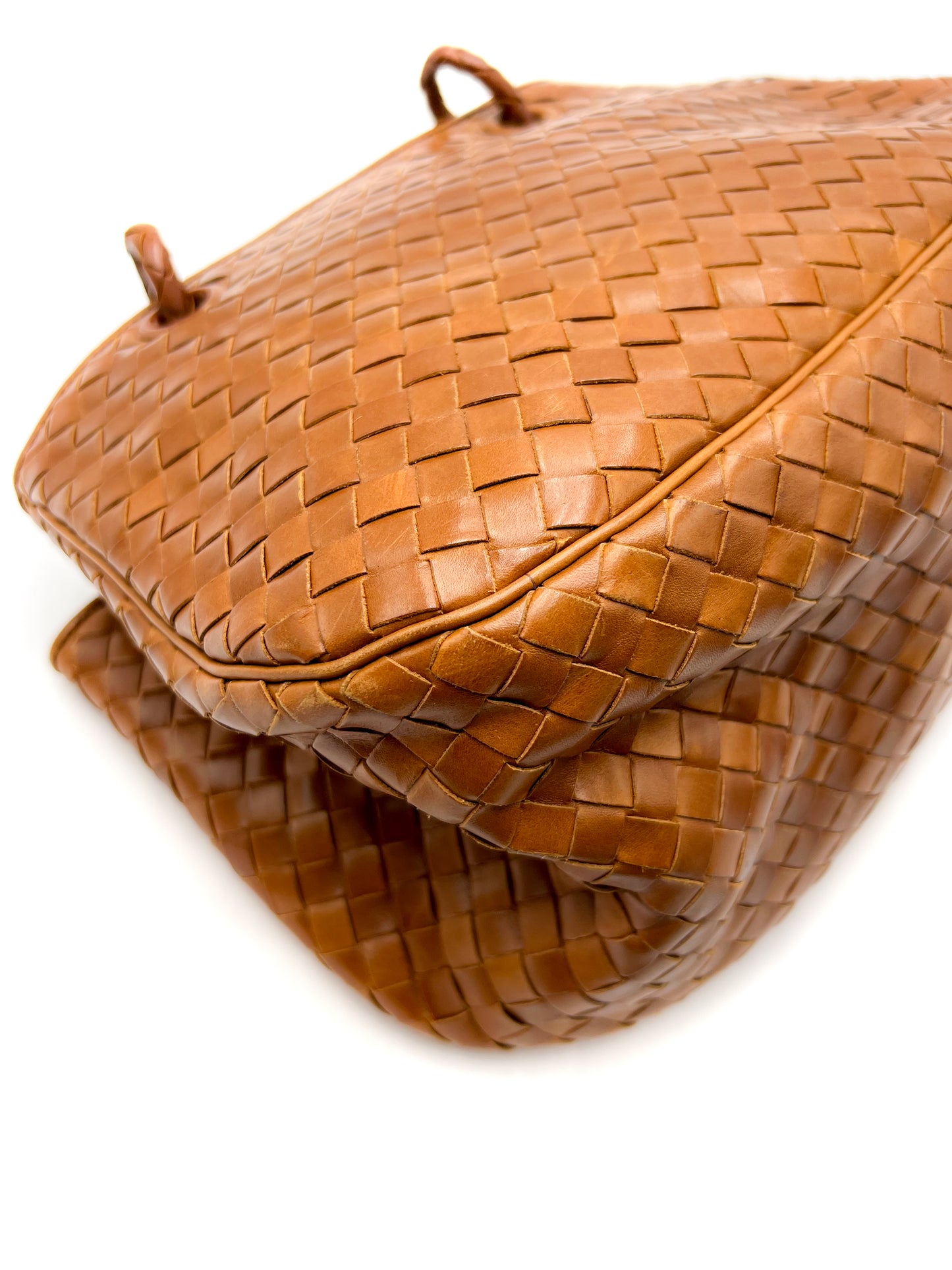 Bottega Veneta Brown Intrecciato Leather Tote Vintage