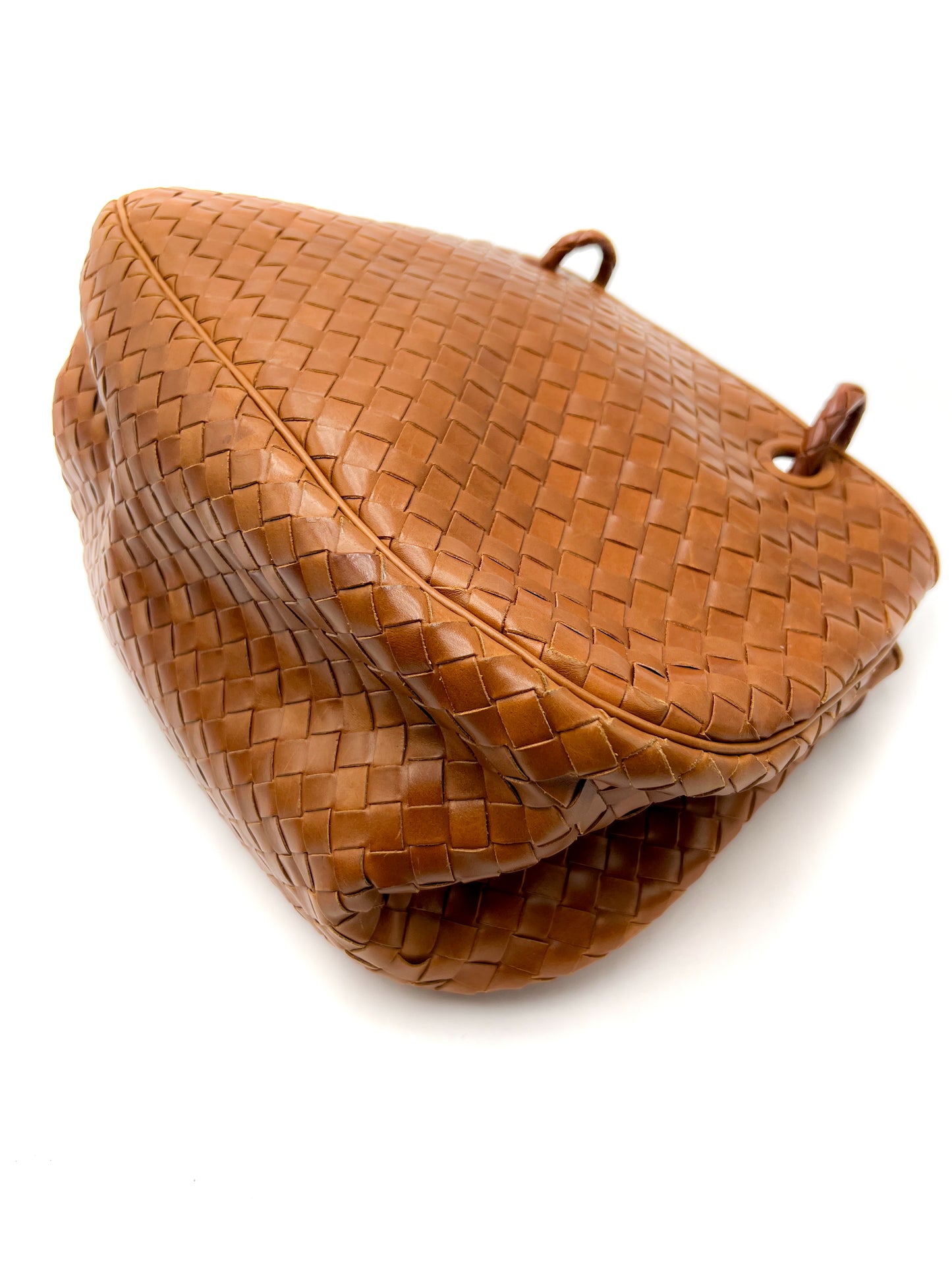Bottega Veneta Brown Intrecciato Leather Tote Vintage
