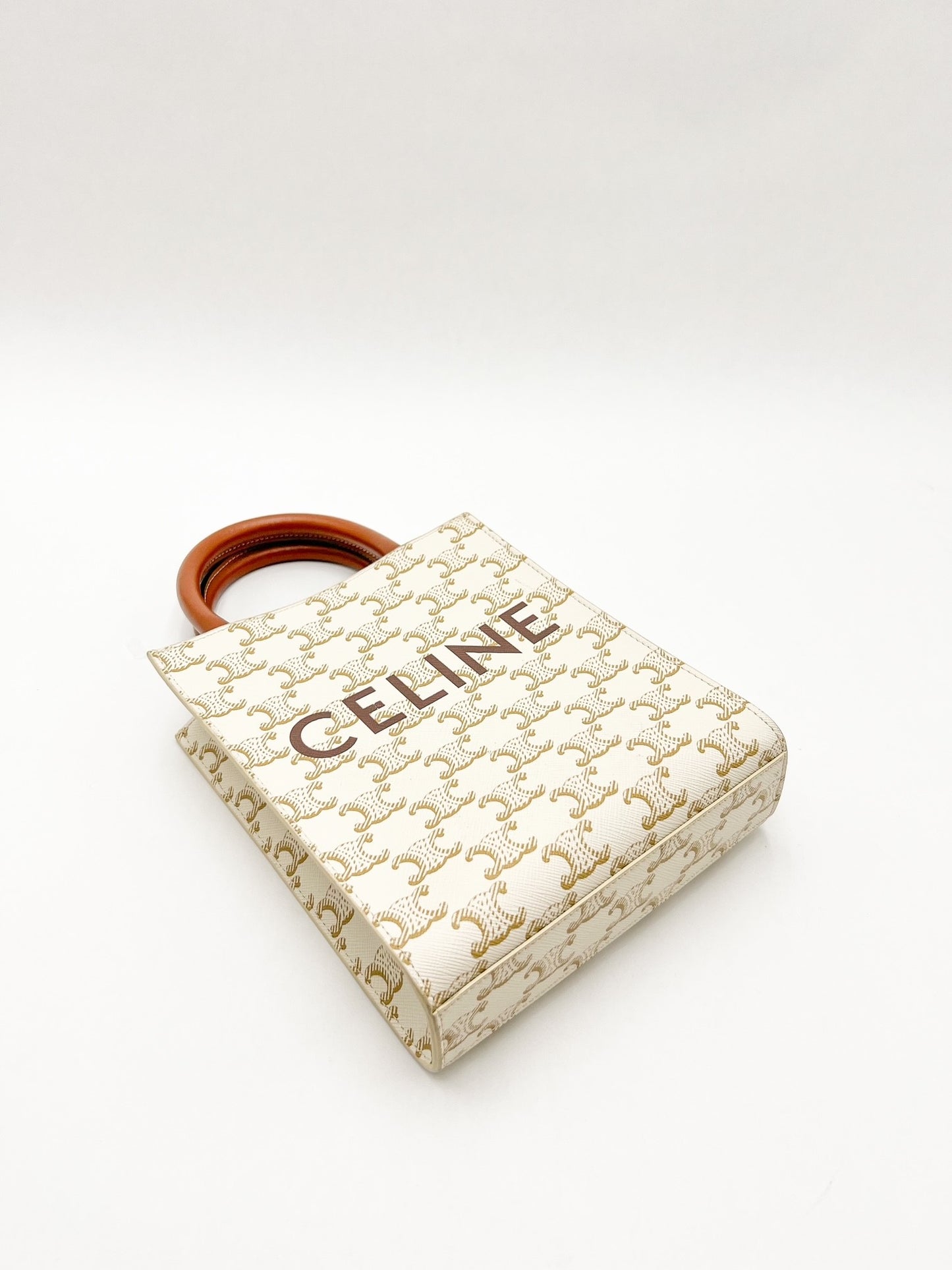 Celine White Mini Vertical Cabas Tote