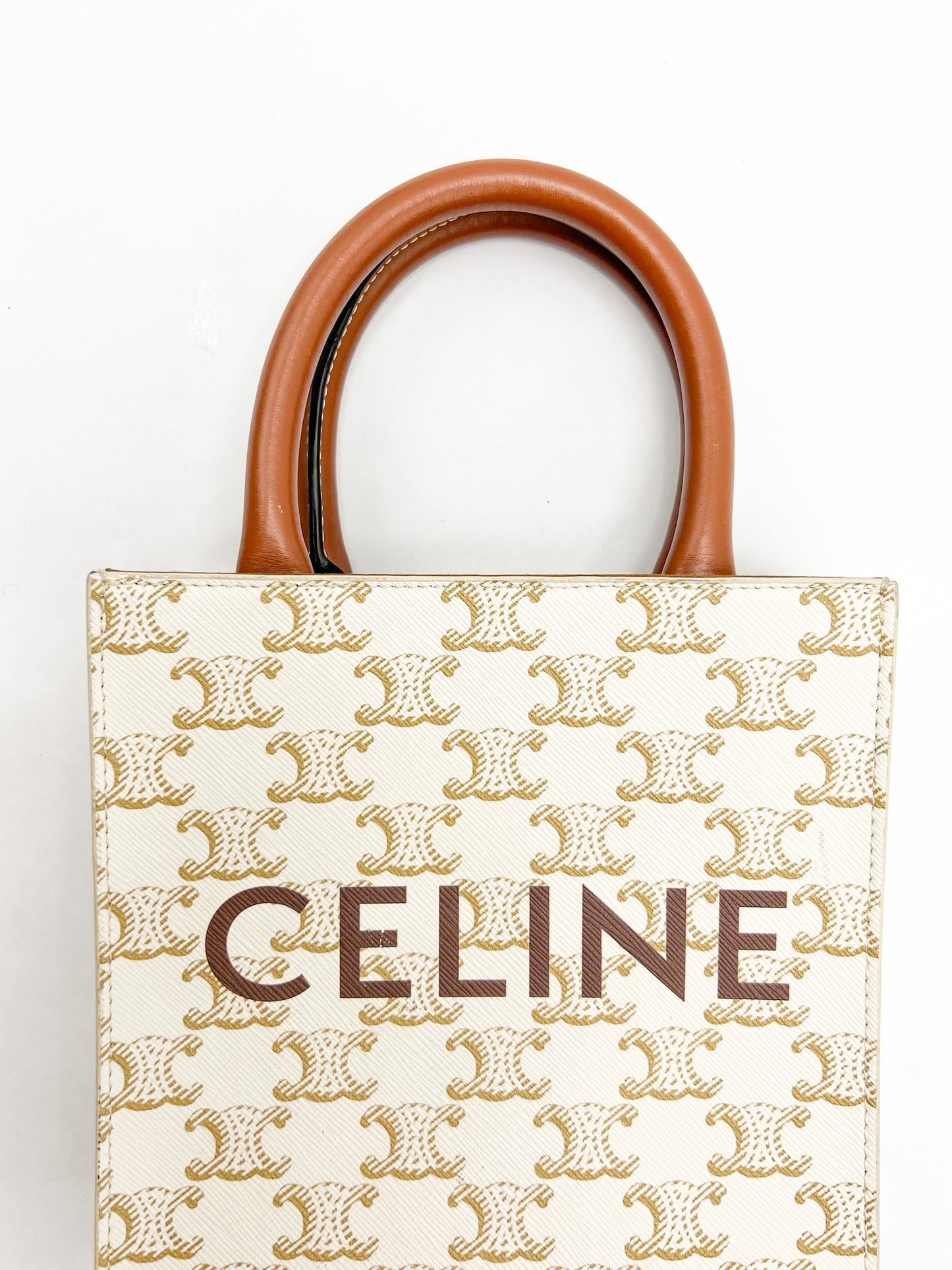 Celine White Mini Vertical Cabas Tote