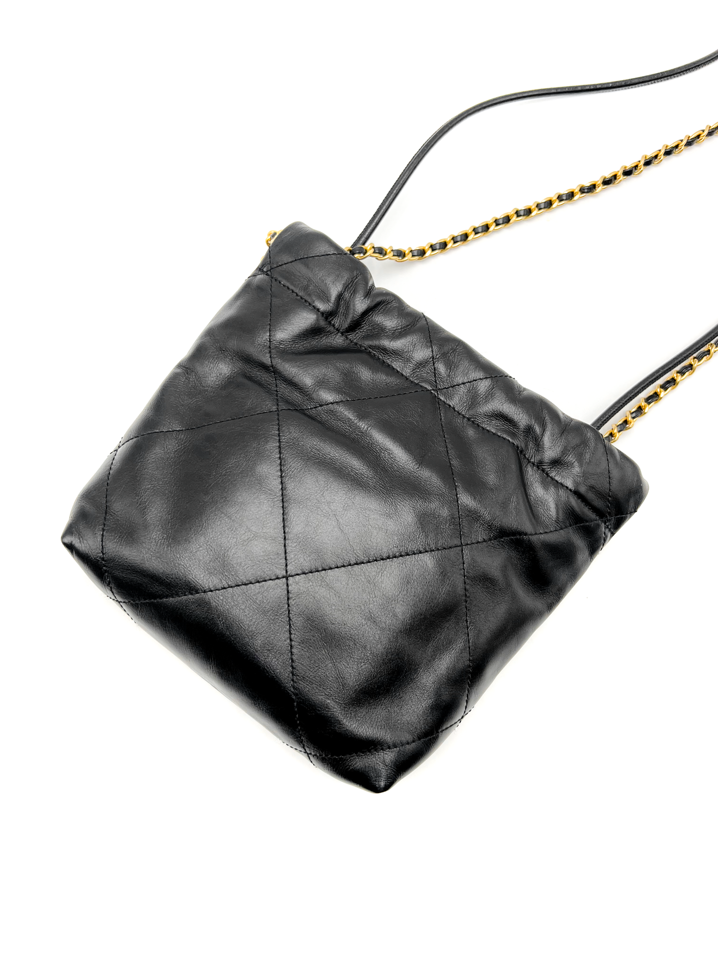 Chanel 22 Mini Handbag Hobo Black with Gold Aged Hardware