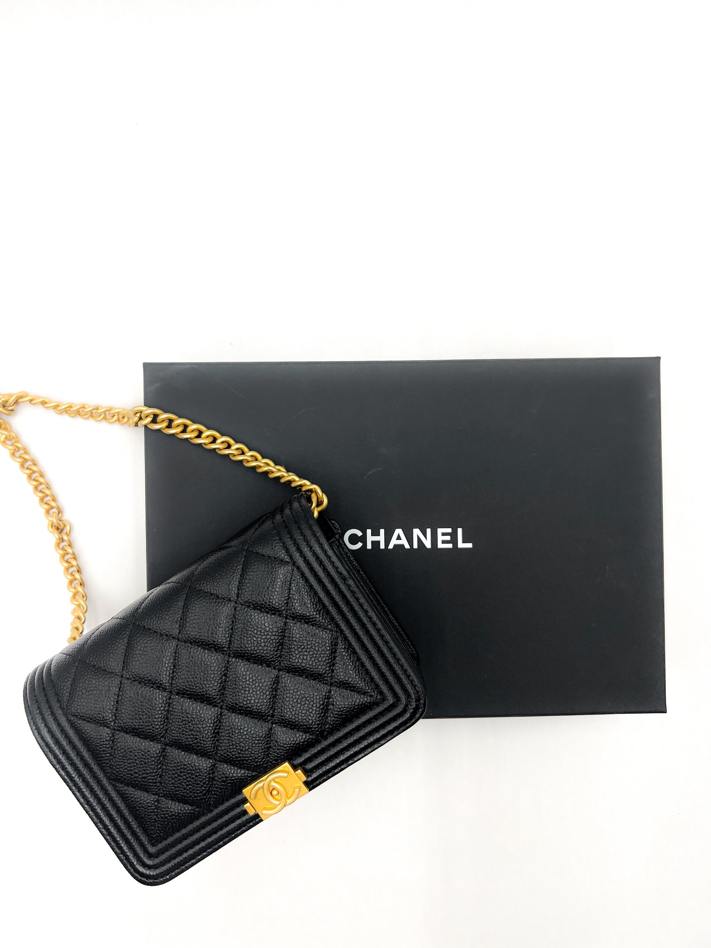Chanel 22A Boy Clutch with Chain Mini