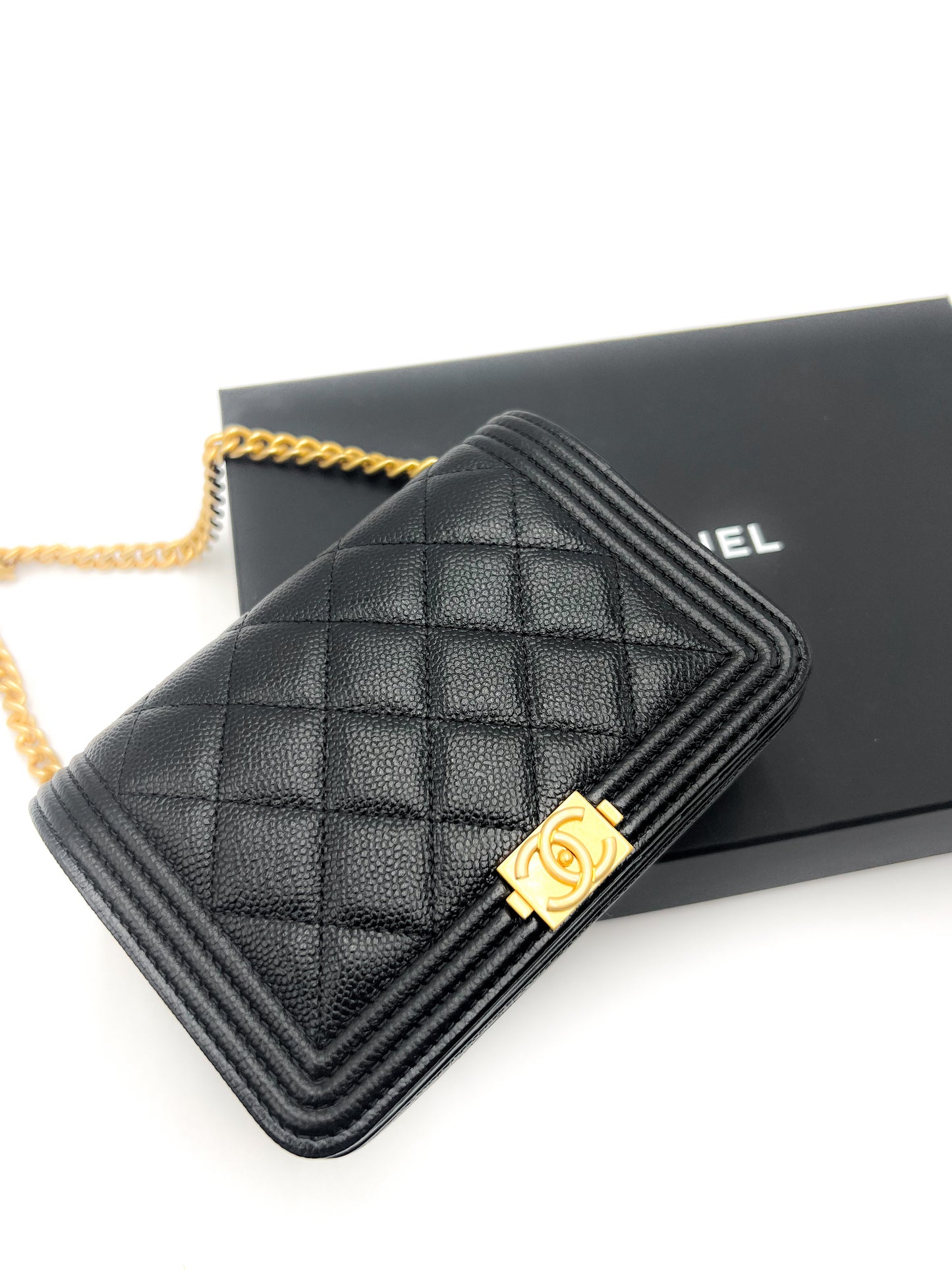 Chanel 22A Boy Clutch with Chain Mini