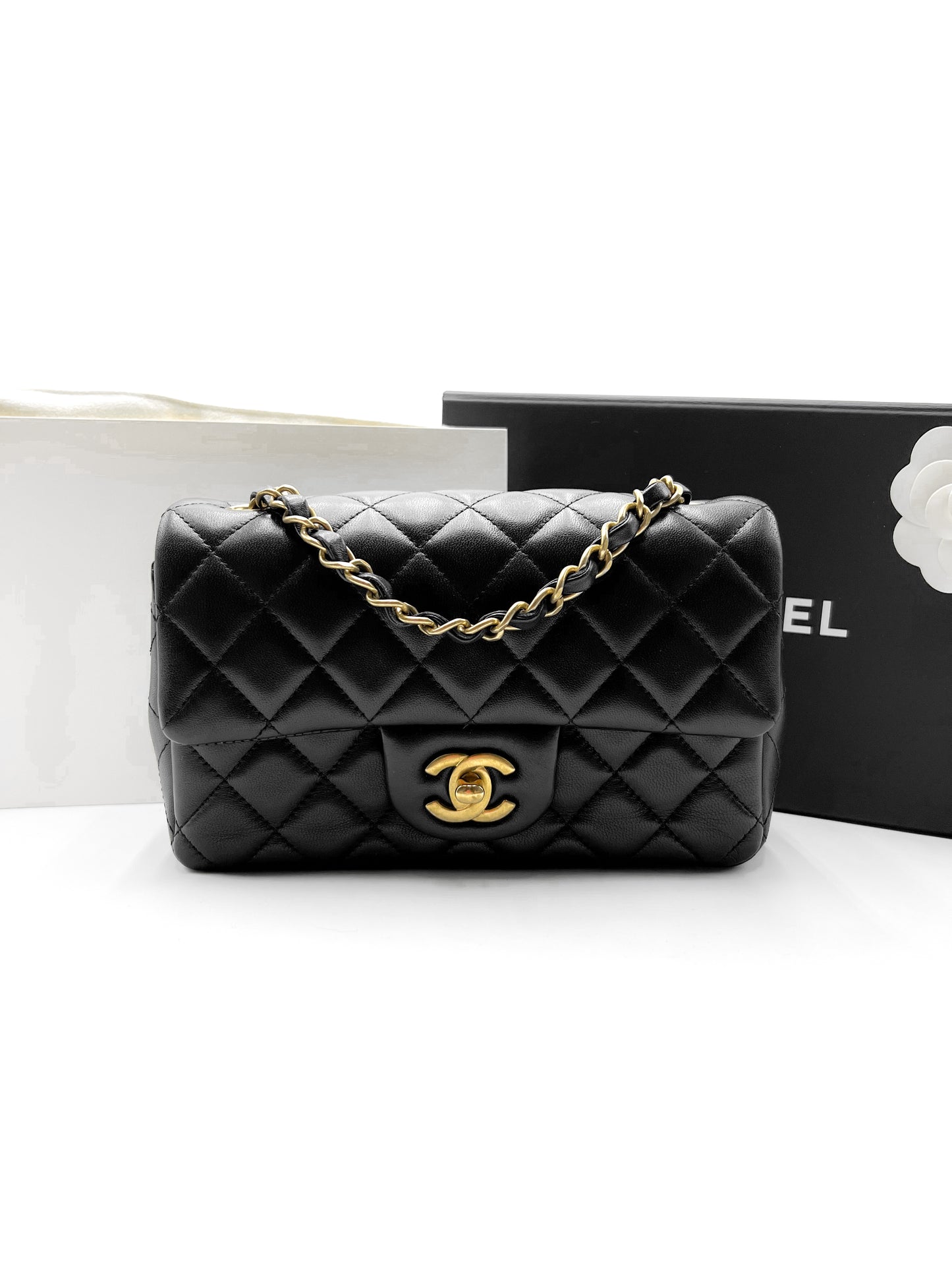 Chanel Mini Rectangle Flap Black with Gold Hardware