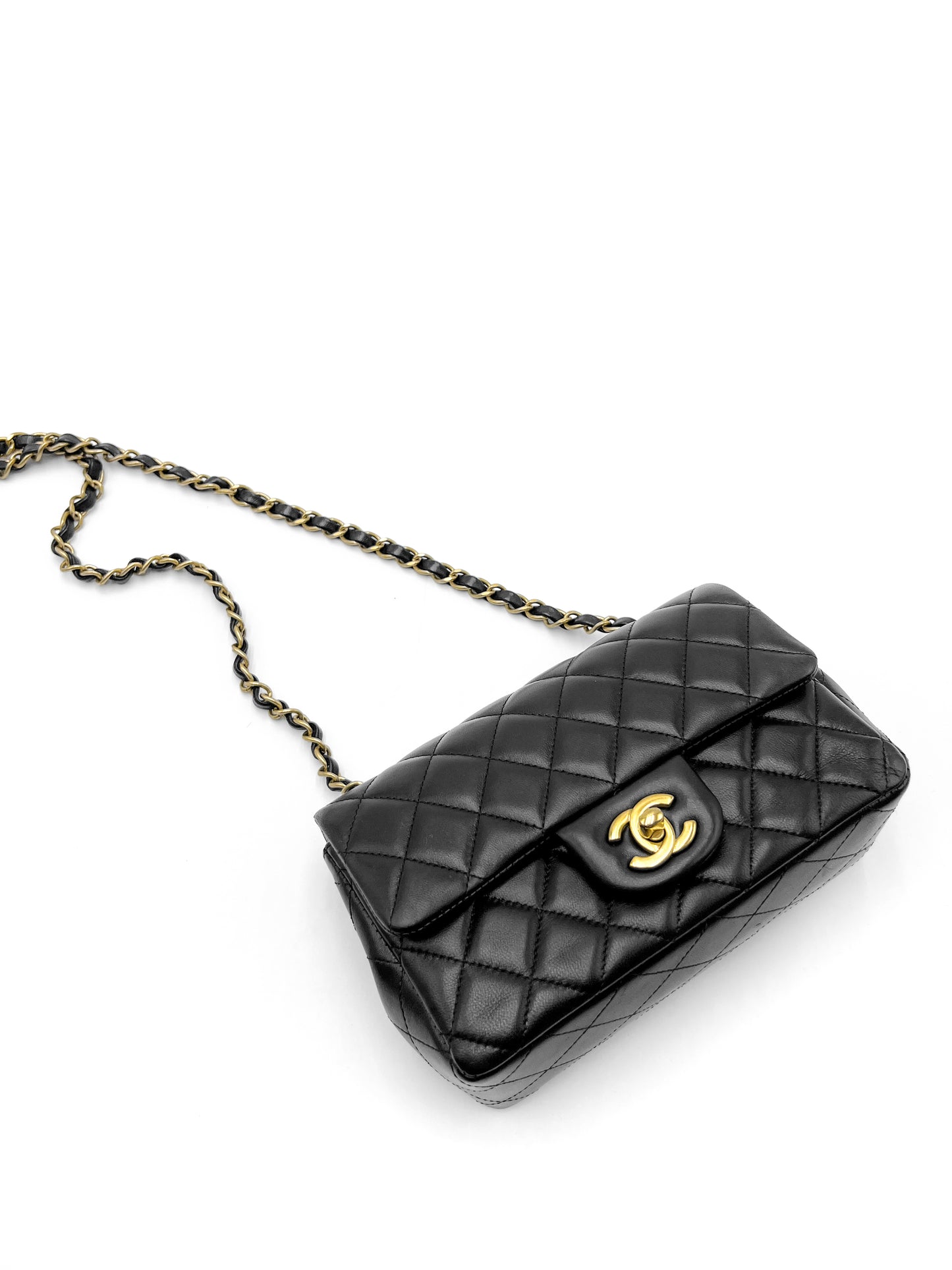 Chanel Mini Rectangle Flap Black with Gold Hardware