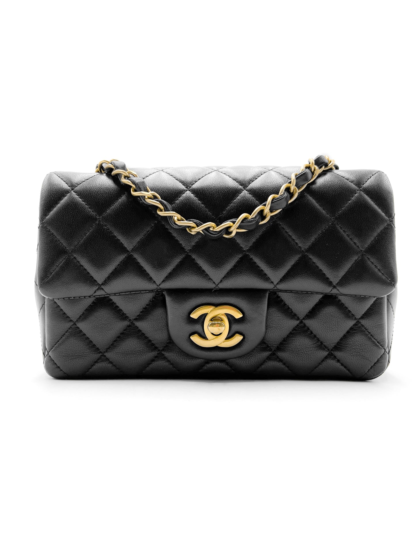 Chanel Mini Rectangle Flap Black with Gold Hardware