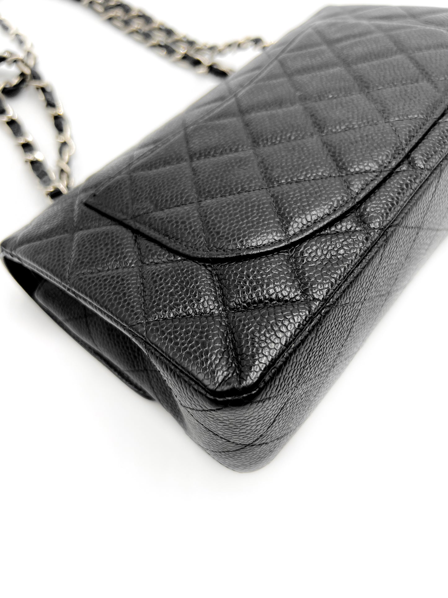 Chanel Small Classic Flap Quilted Black Caviar Silver Hardware