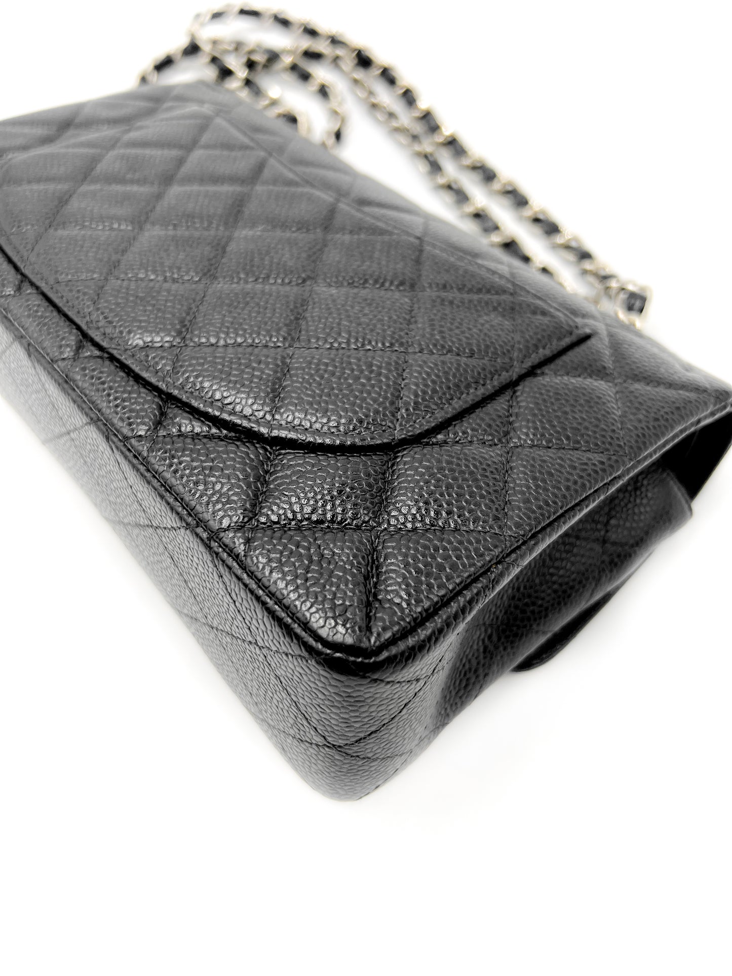 Chanel Small Classic Flap Quilted Black Caviar Silver Hardware