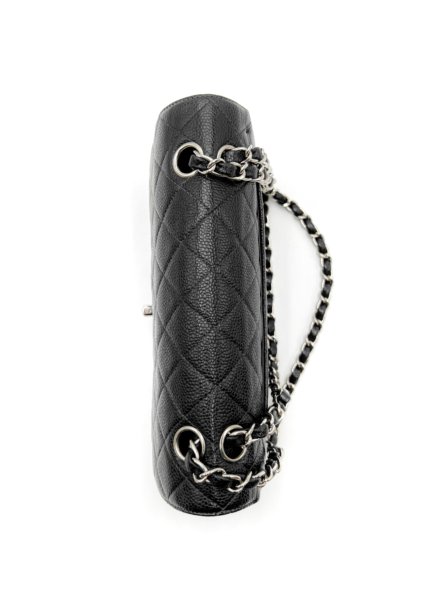Chanel Small Classic Flap Quilted Black Caviar Silver Hardware
