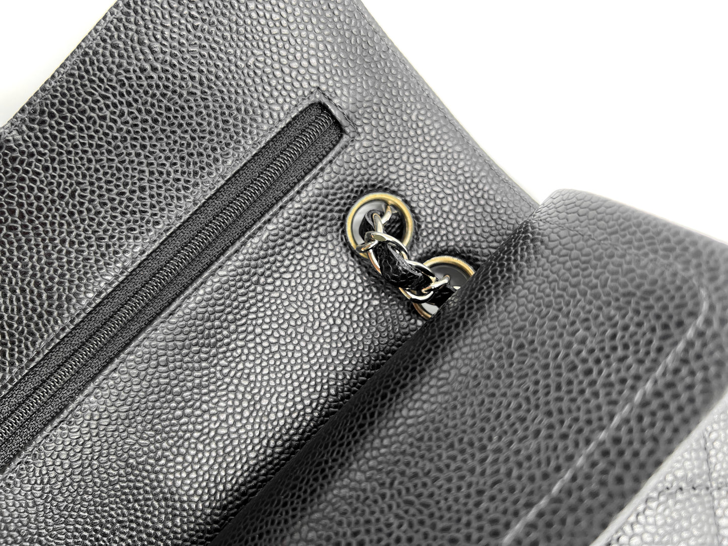 Chanel Small Classic Flap Quilted Black Caviar Silver Hardware
