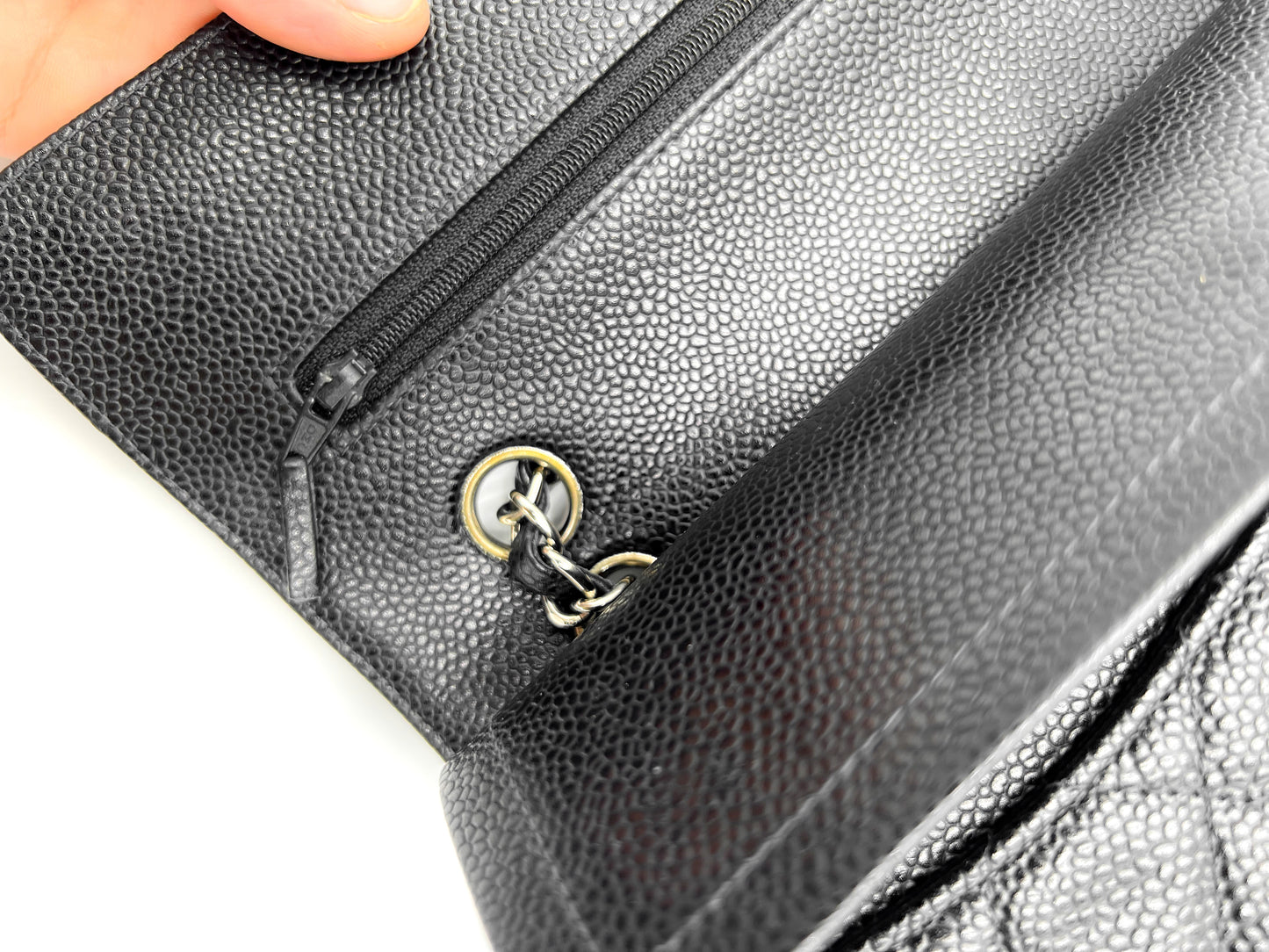 Chanel Small Classic Flap Quilted Black Caviar Silver Hardware