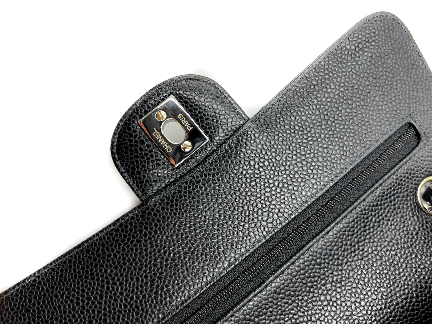 Chanel Small Classic Flap Quilted Black Caviar Silver Hardware