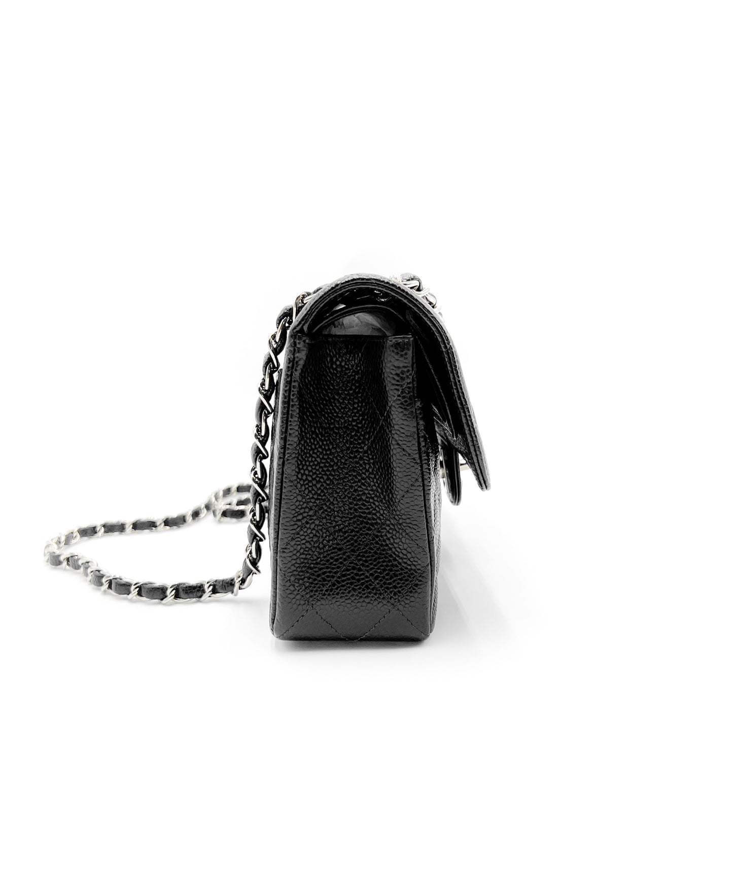 Chanel Small Classic Flap Quilted Black Caviar Silver Hardware