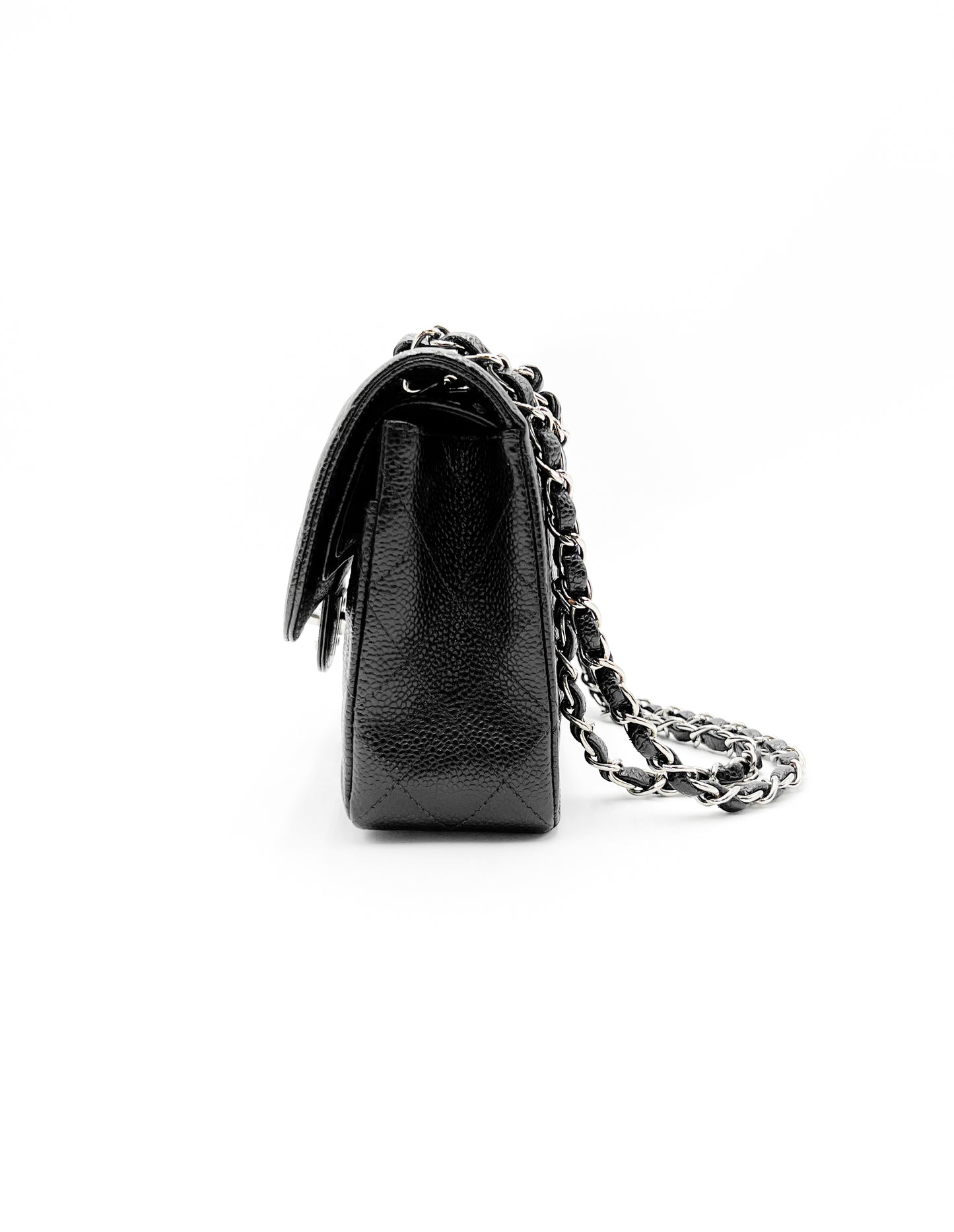 Chanel Small Classic Flap Quilted Black Caviar Silver Hardware