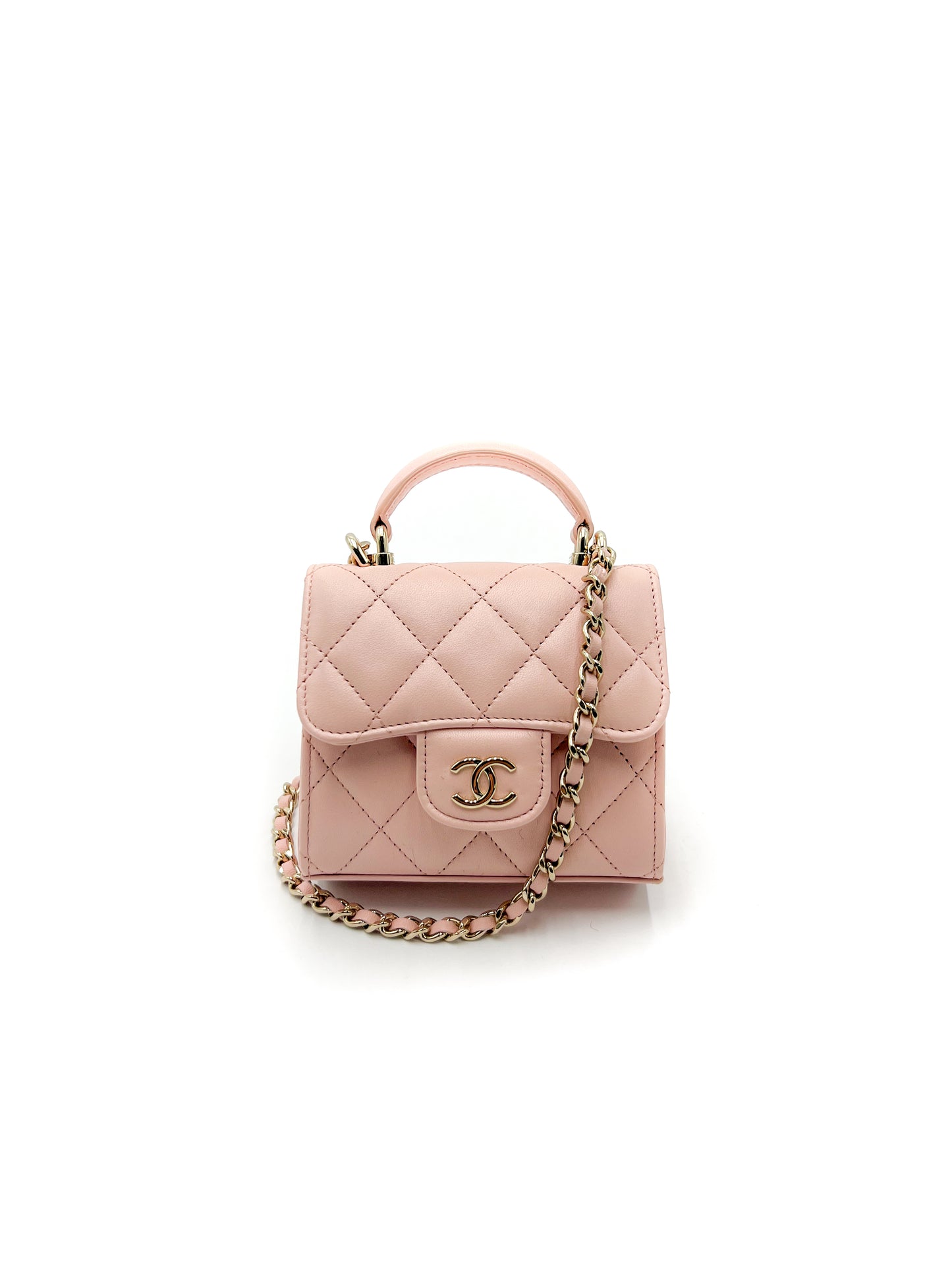 Chanel Mini Quilted Square Top Handle Flap