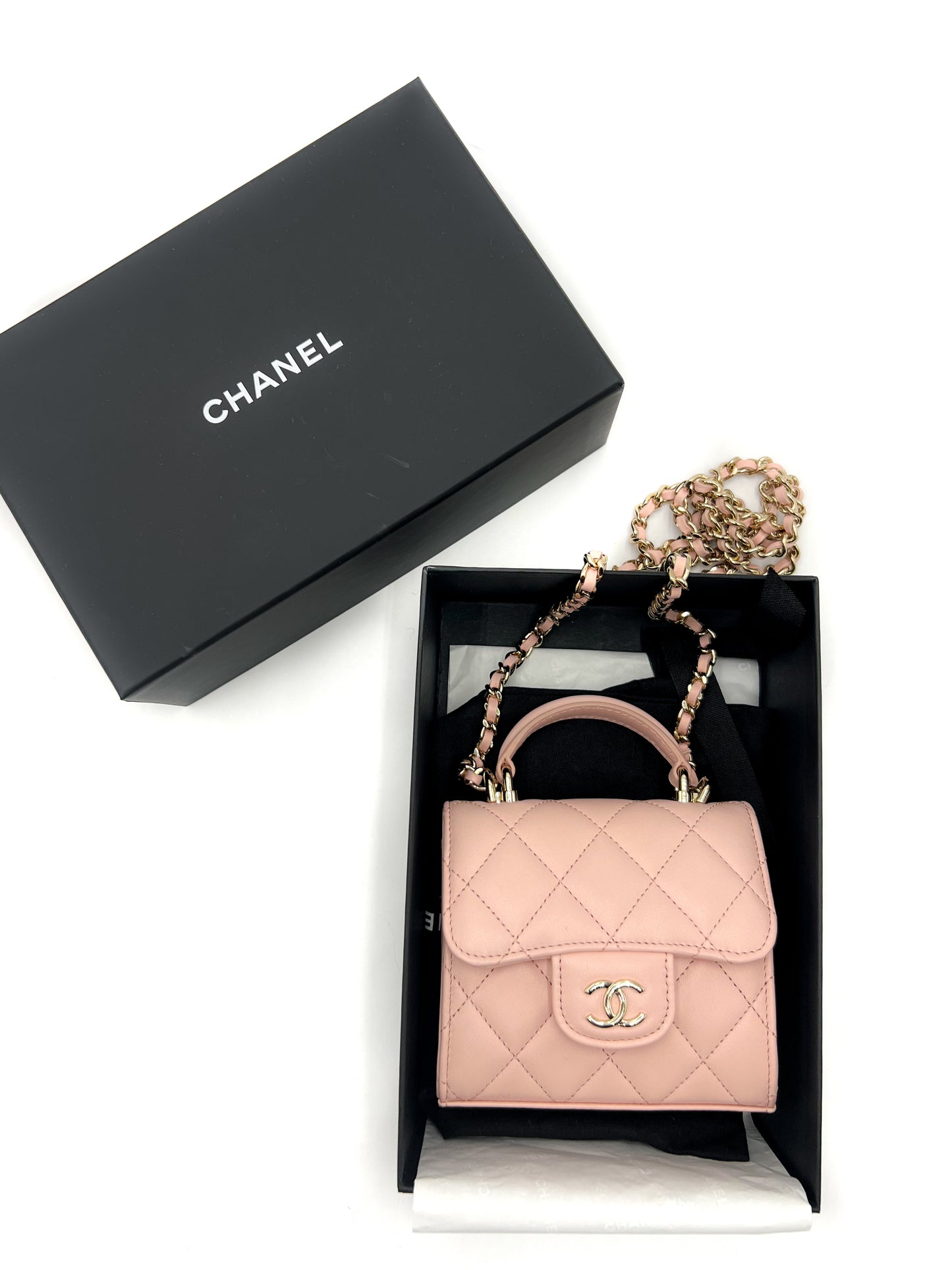 Chanel Mini Quilted Square Top Handle Flap