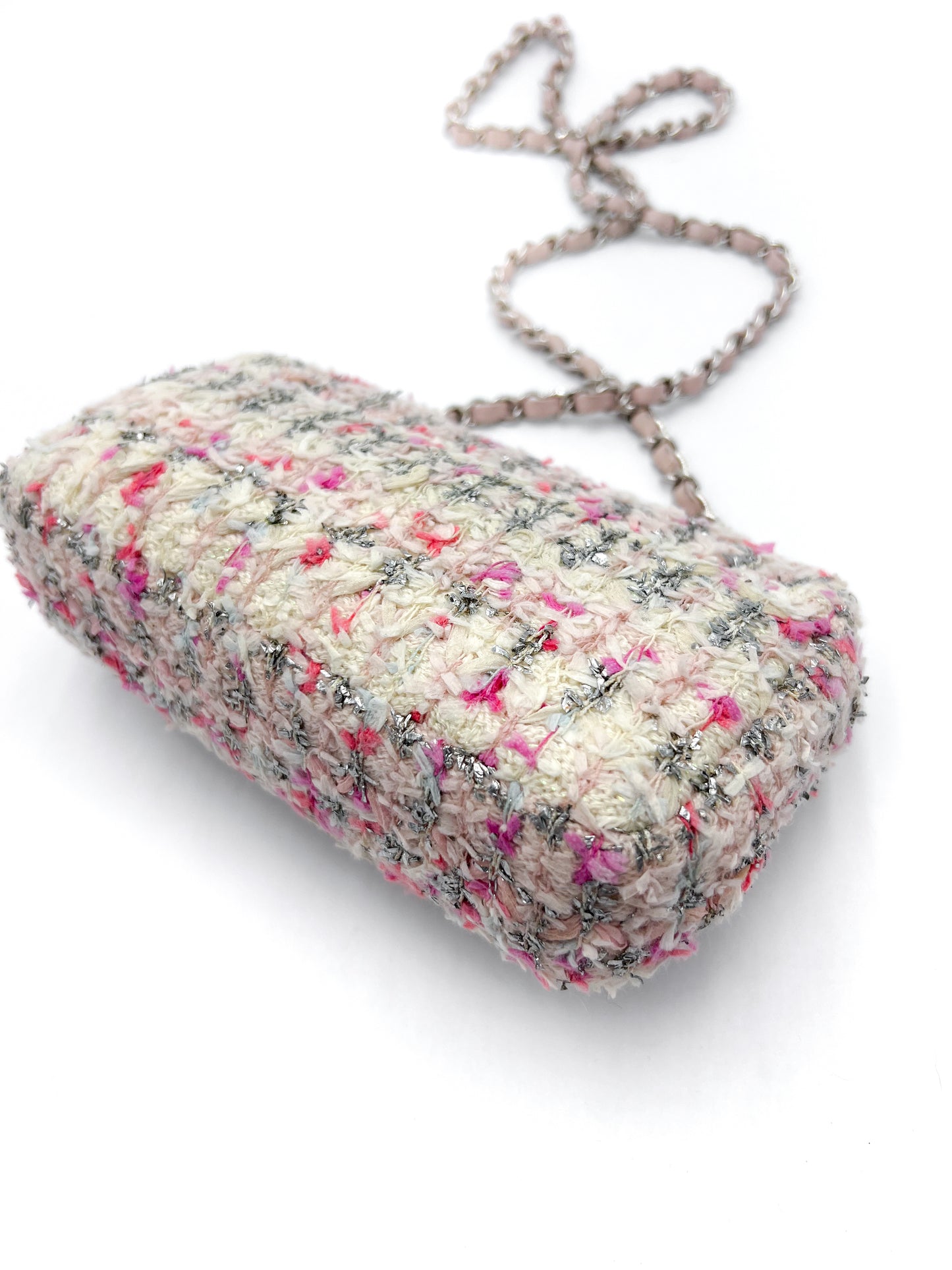 Chanel Mini Flap Tweed Pink Glitter
