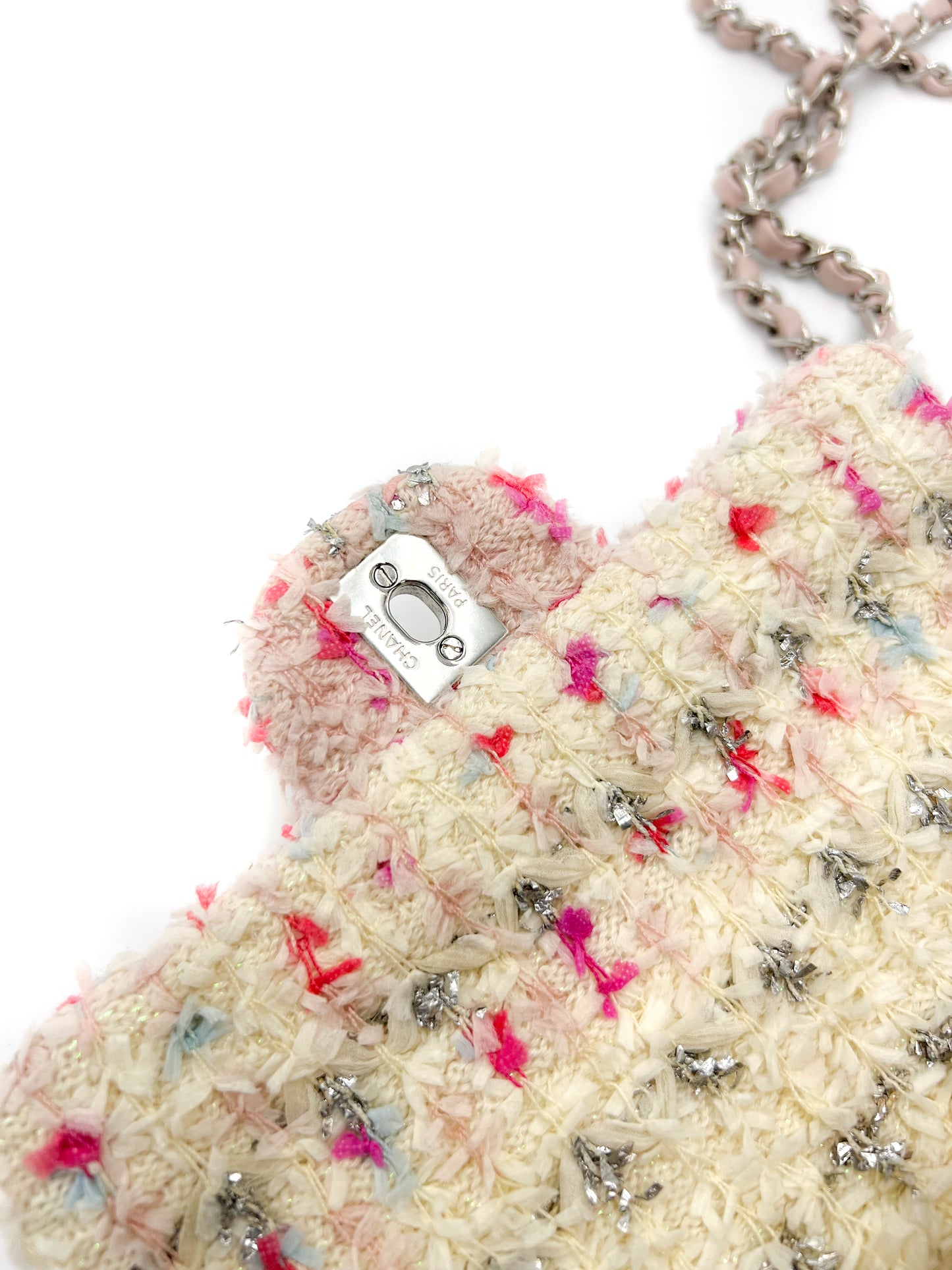 Chanel Mini Flap Tweed Pink Glitter