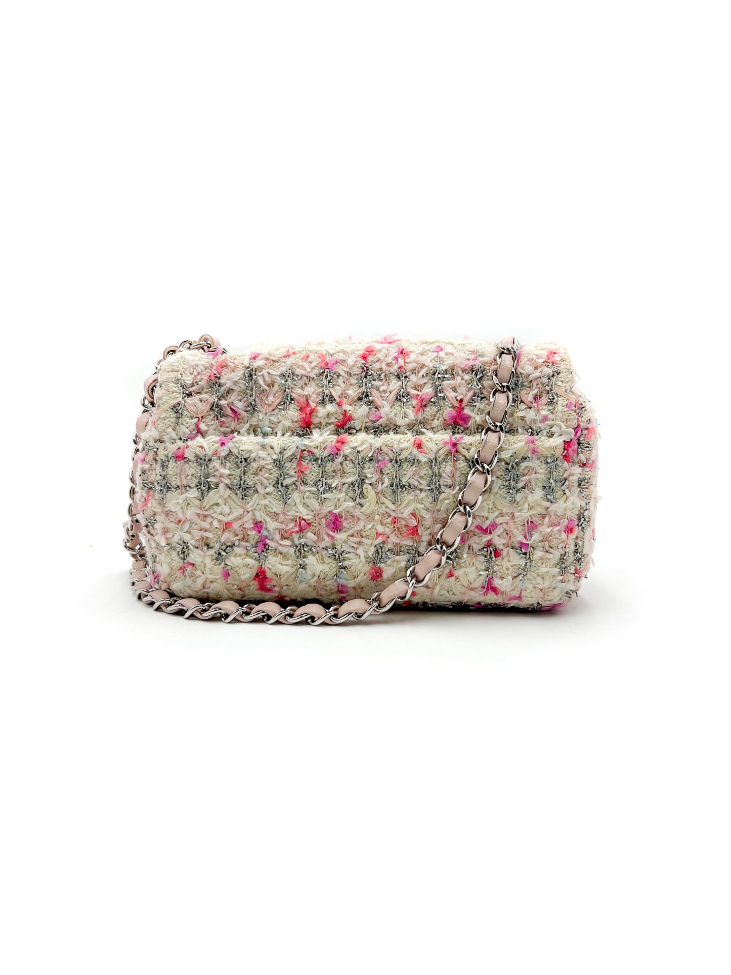 Chanel Mini Flap Tweed Pink Glitter
