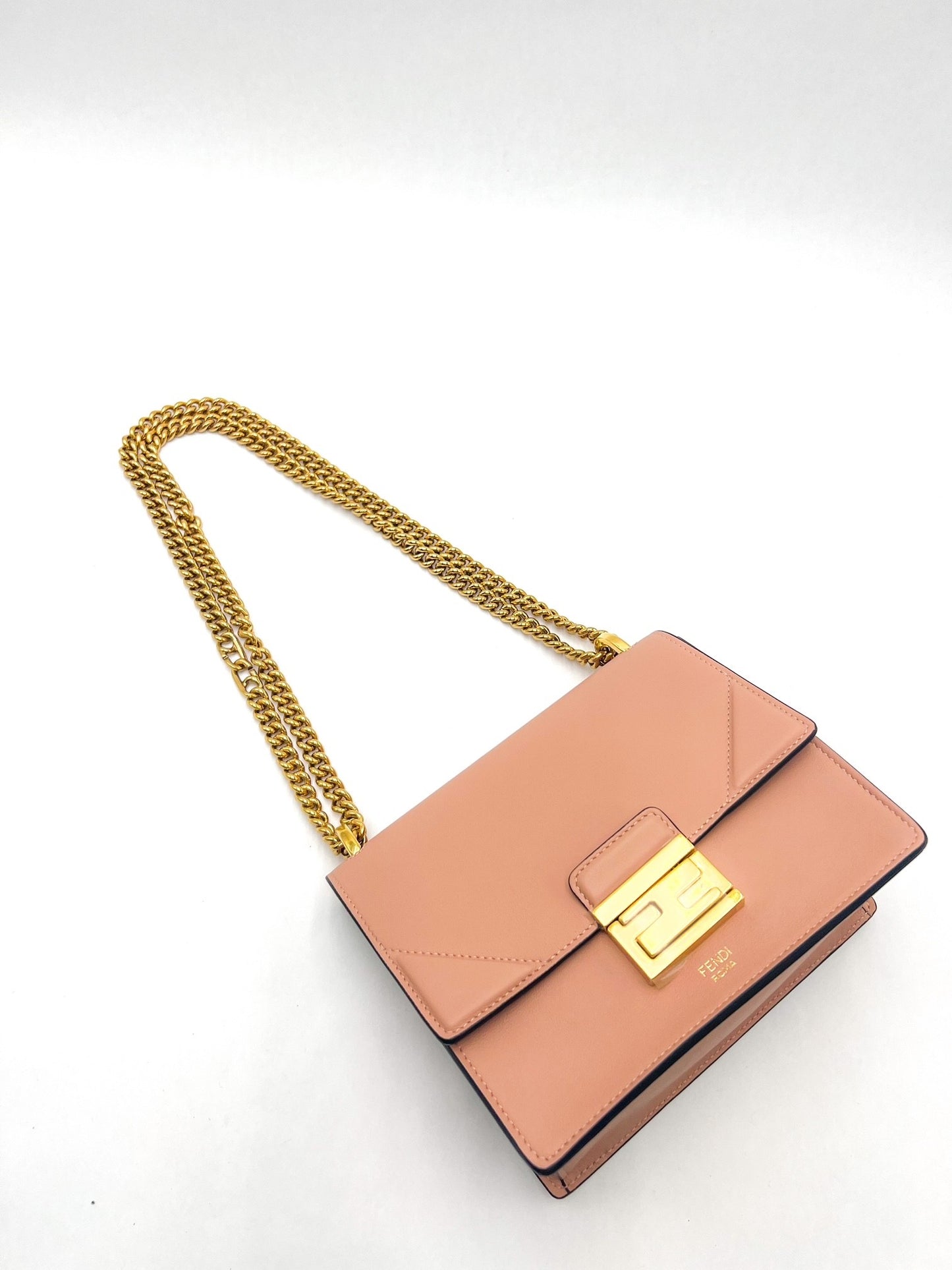 Fendi Kan U Small Vitello Graced Matte Rosa Bourbon