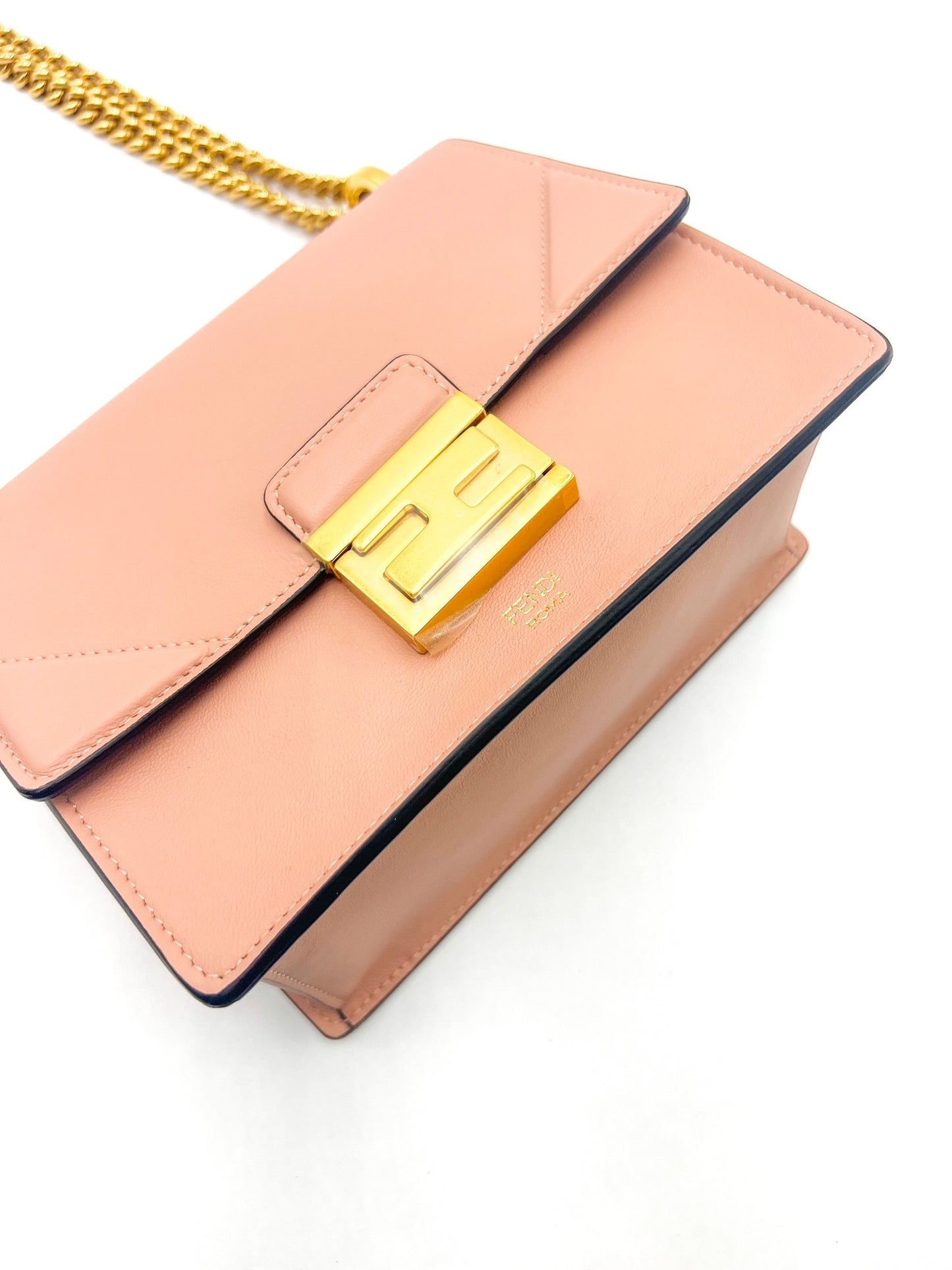 Fendi Kan U Small Vitello Graced Matte Rosa Bourbon