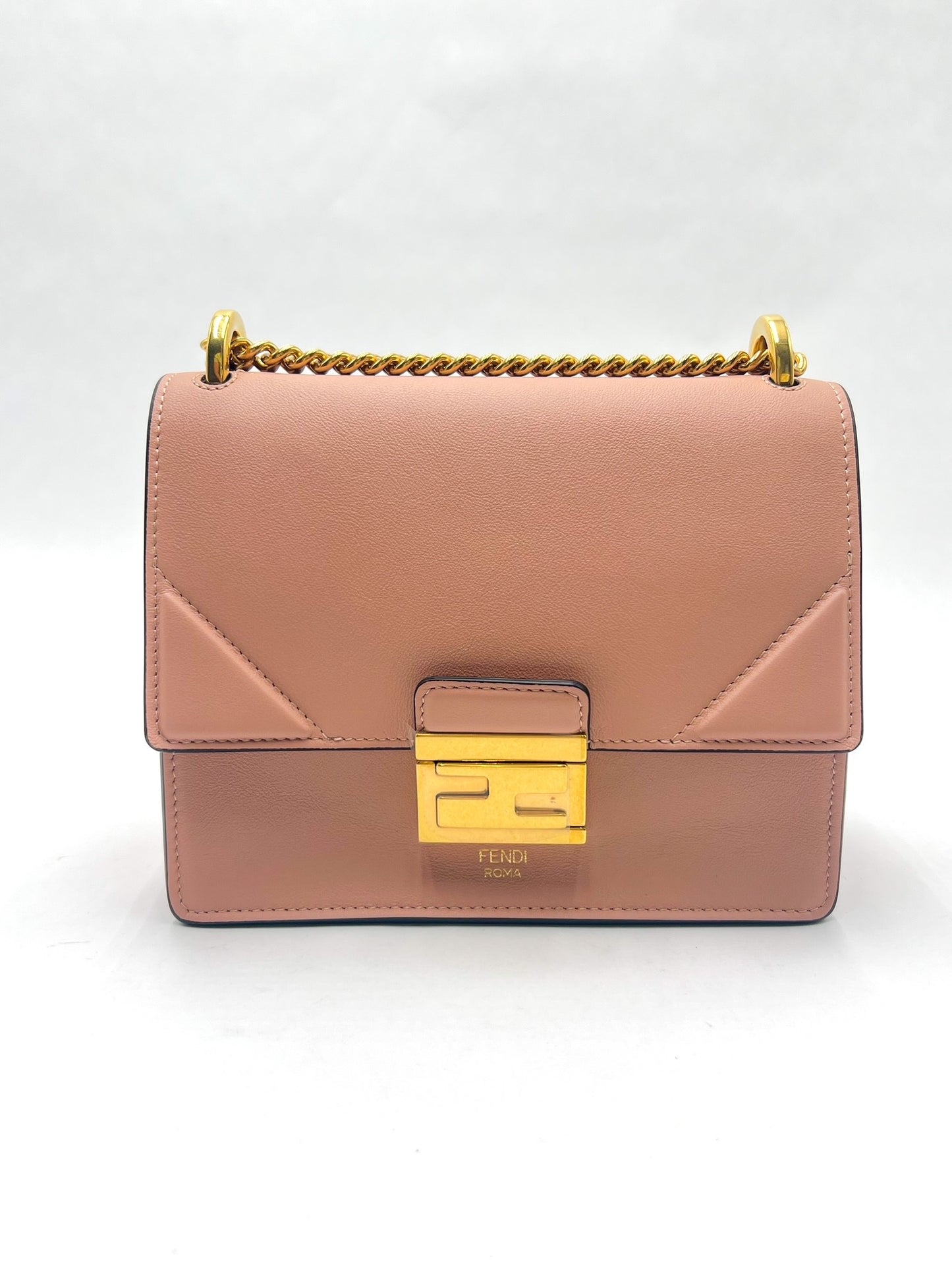 Fendi Kan U Small Vitello Graced Matte Rosa Bourbon