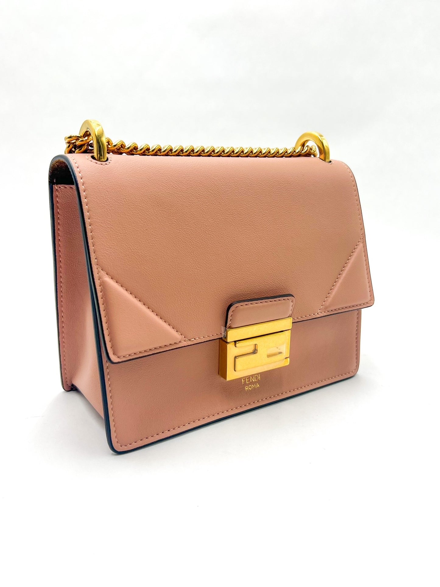 Fendi Kan U Small Vitello Graced Matte Rosa Bourbon