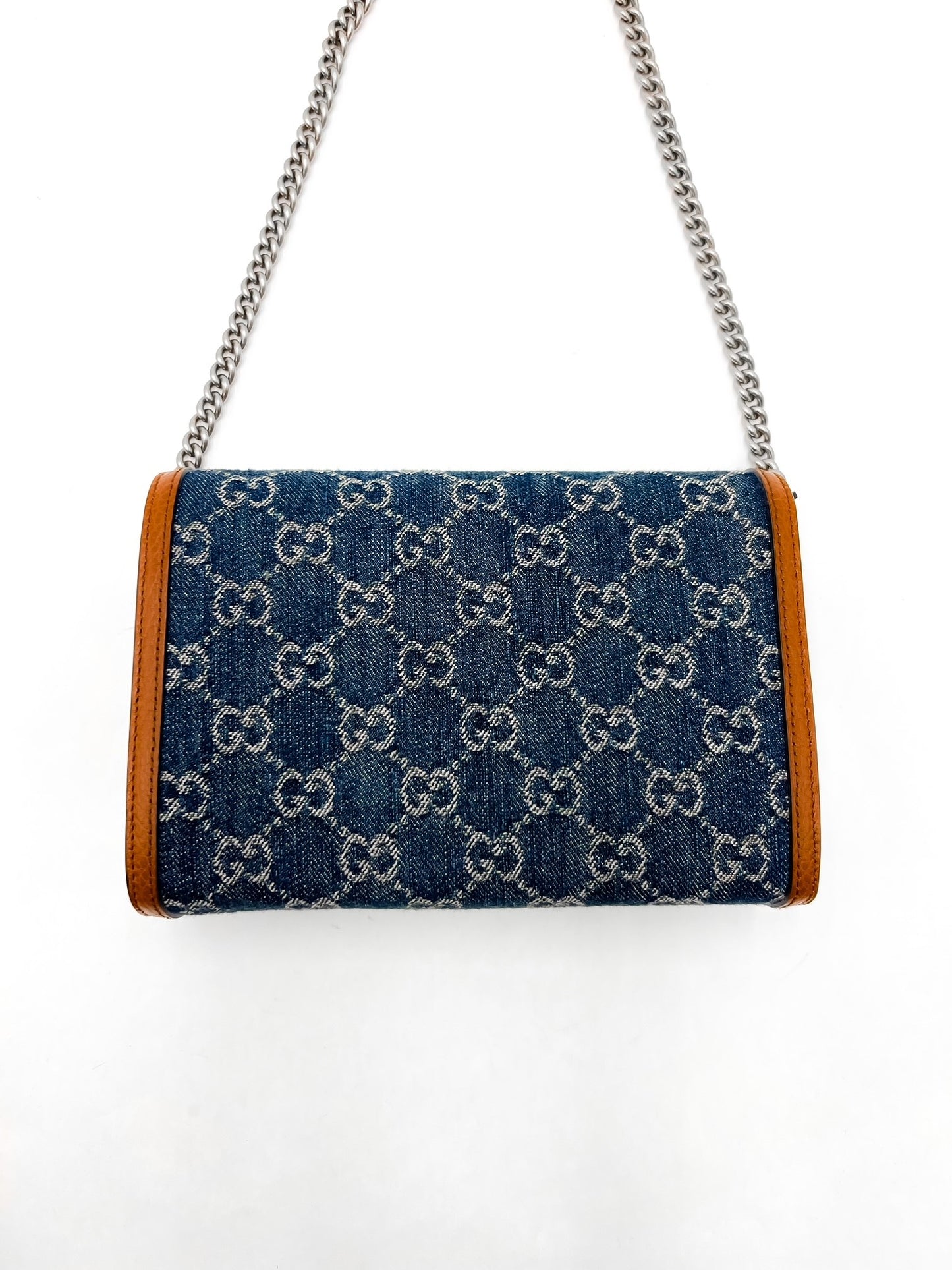 Gucci GG Supreme Denim Dionysus Wallet on Chain