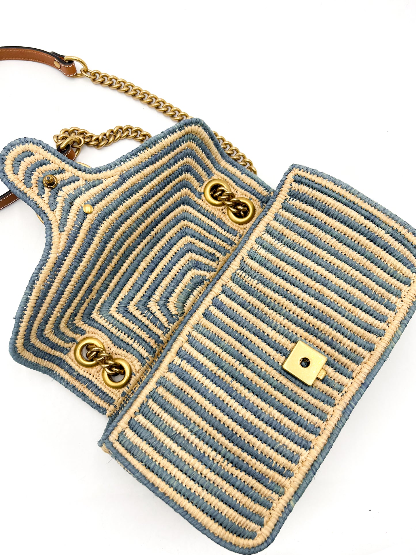 Gucci GG Marmont Small Shoulder Bag Rattan RARE