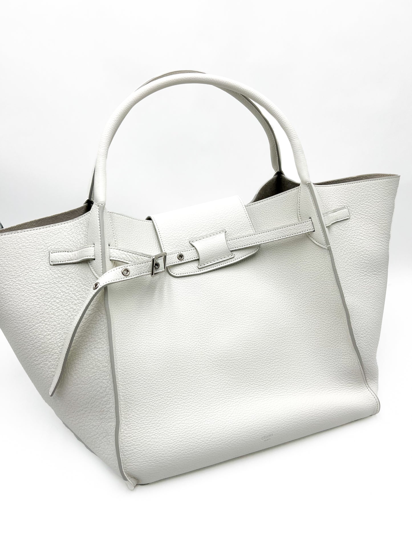 Celine Medium Big Bag in Soft Bare Calfskin White