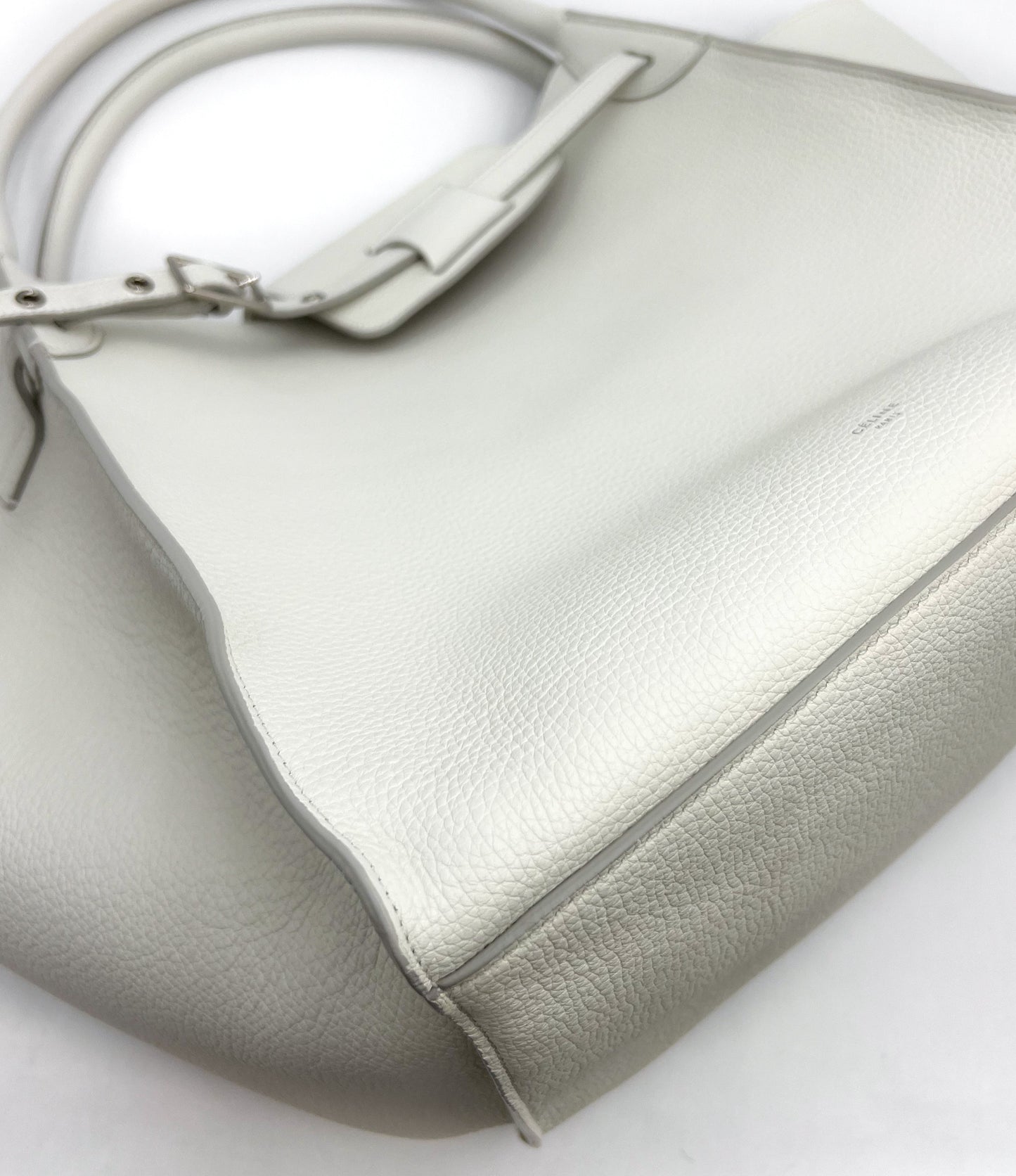 Celine Medium Big Bag in Soft Bare Calfskin White