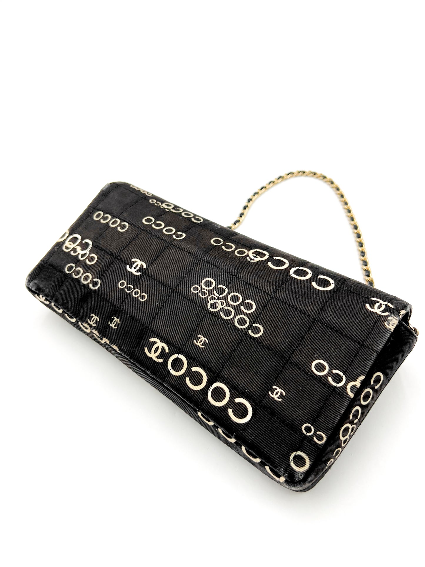 Chanel Coco East West Single Flap Bag 24K gold VINTAGE and RARE