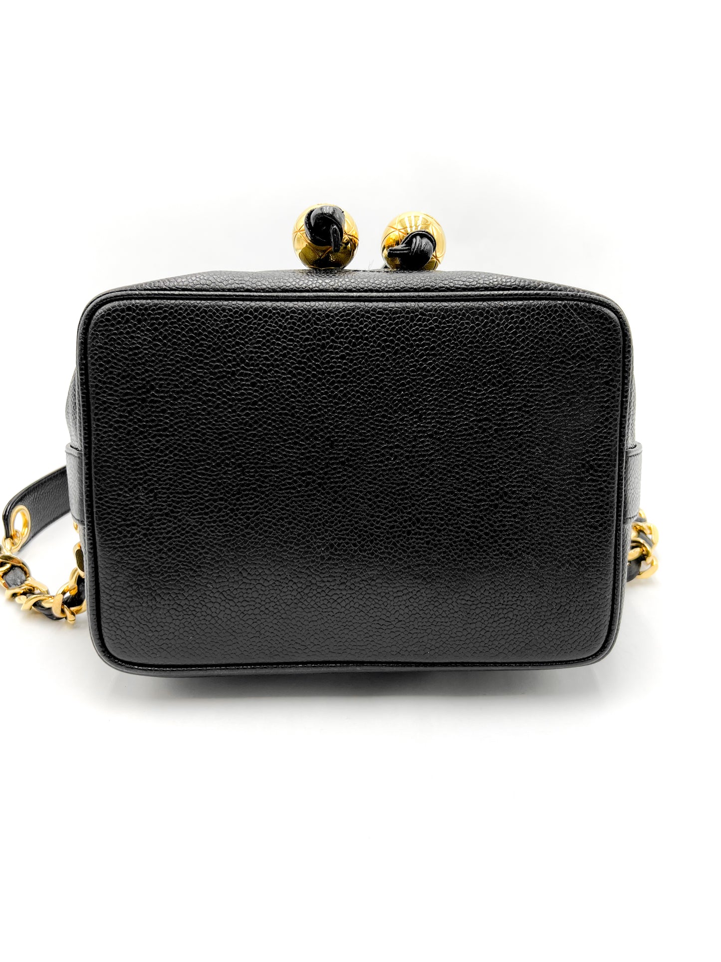 Chanel Vintage Grained Calfskin Drawstring Bucket Bag