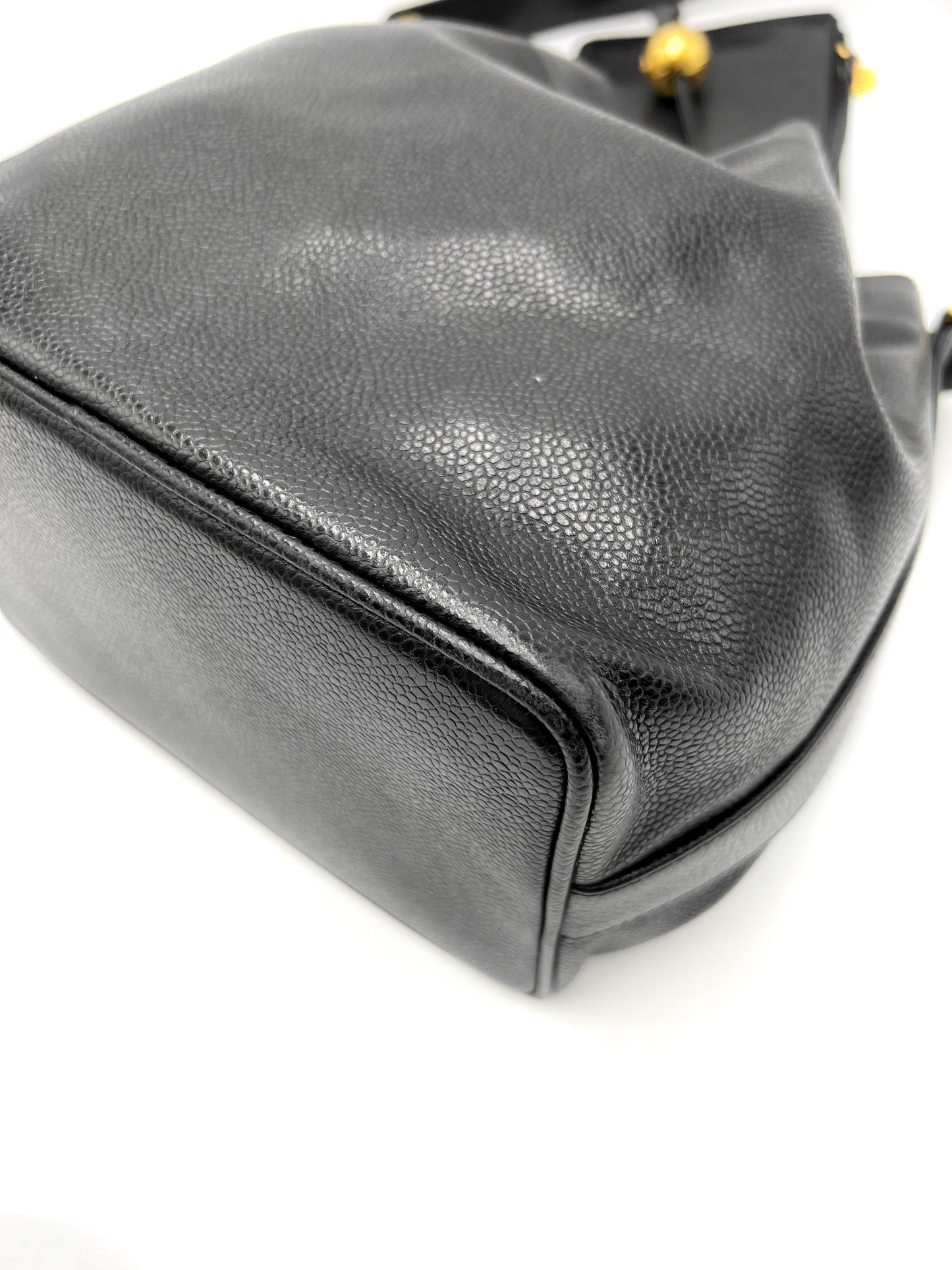 Chanel Vintage Grained Calfskin Drawstring Bucket Bag