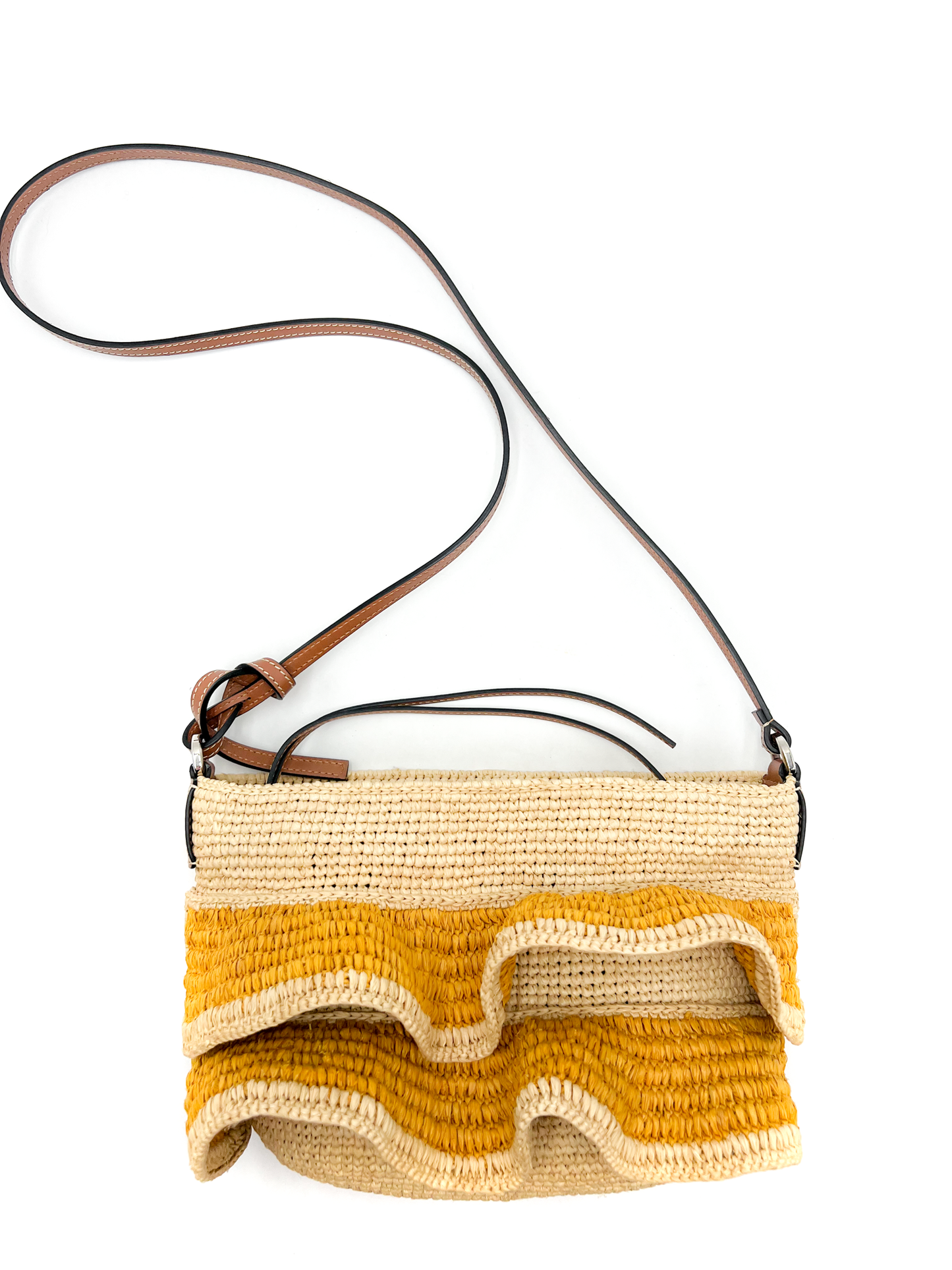 Loewe Paula's Ibiza Pochette Ruffle Raffia Crossbody Bag