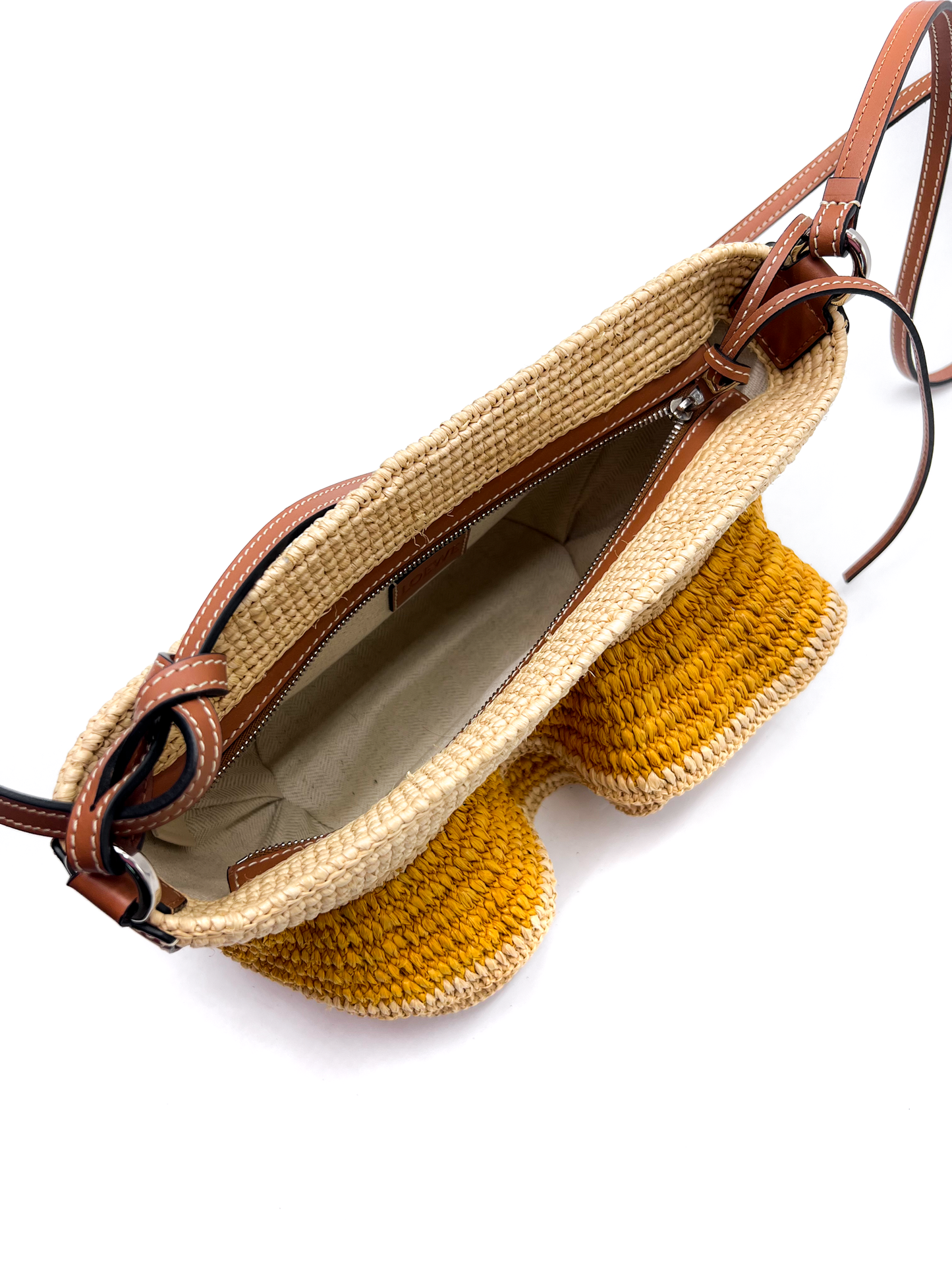 Loewe Paula's Ibiza Pochette Ruffle Raffia Crossbody Bag