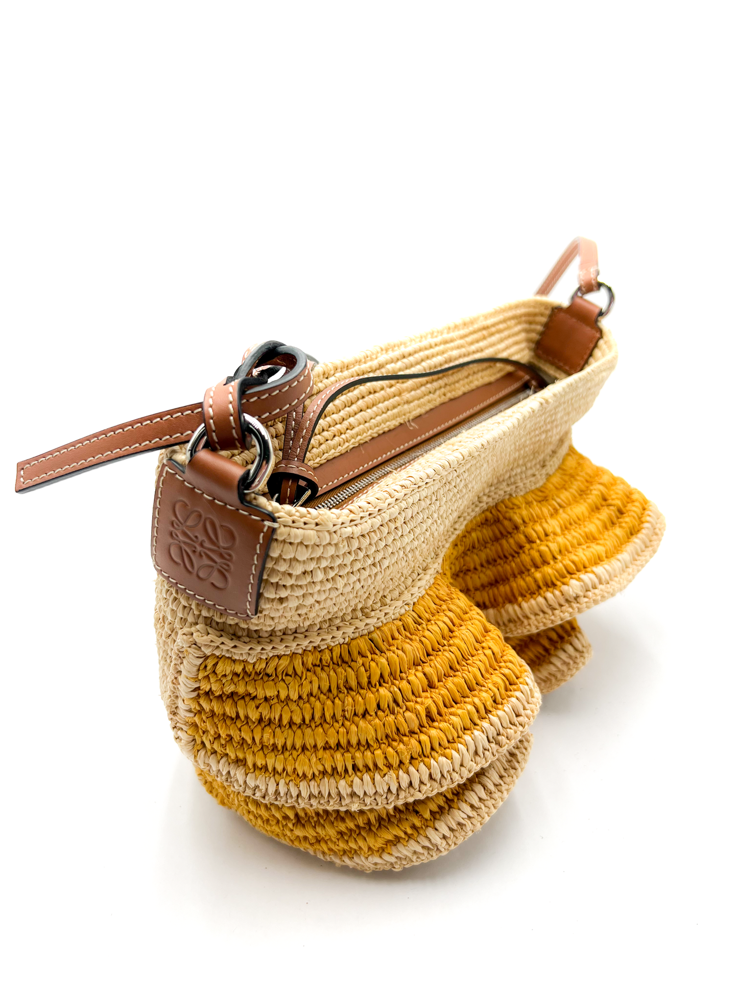 Loewe Paula's Ibiza Pochette Ruffle Raffia Crossbody Bag