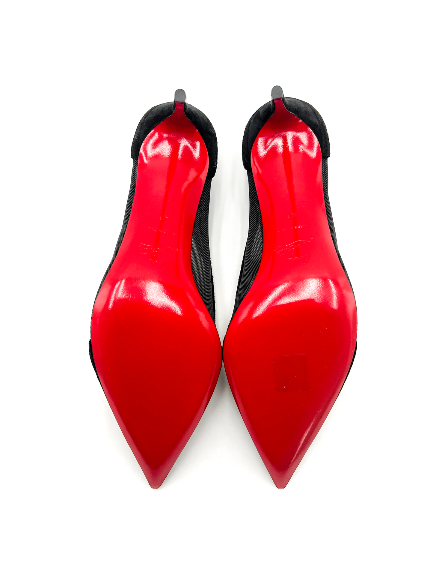 Christian Louboutin Galativi 85 mesh and suede pumps