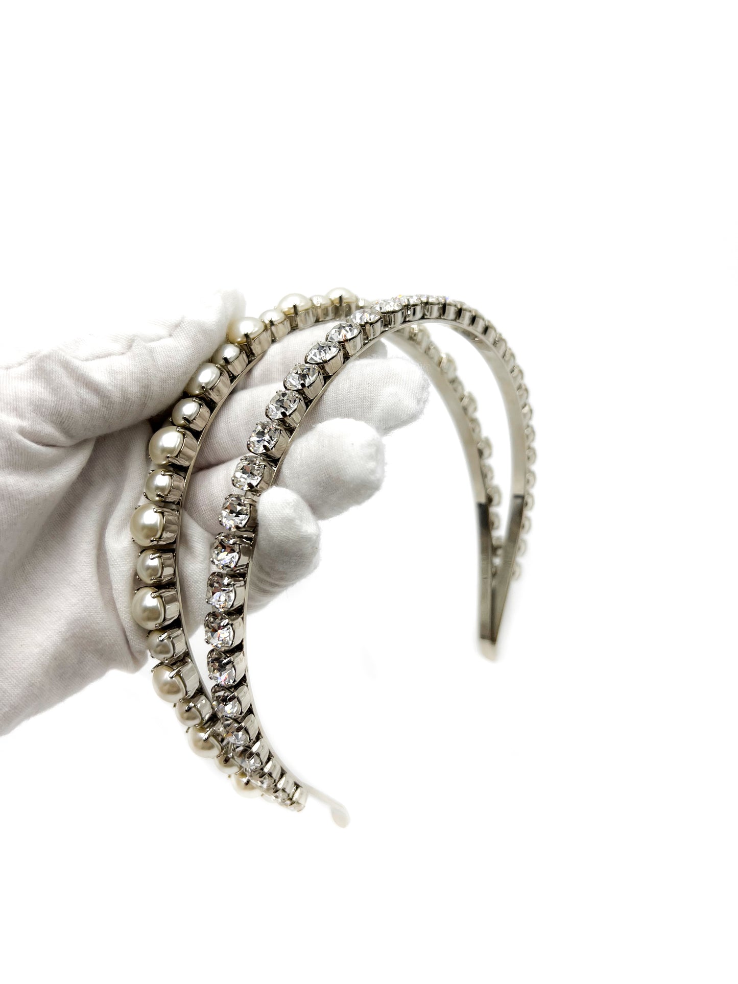 Miu Miu Crystal and Pearl Headband