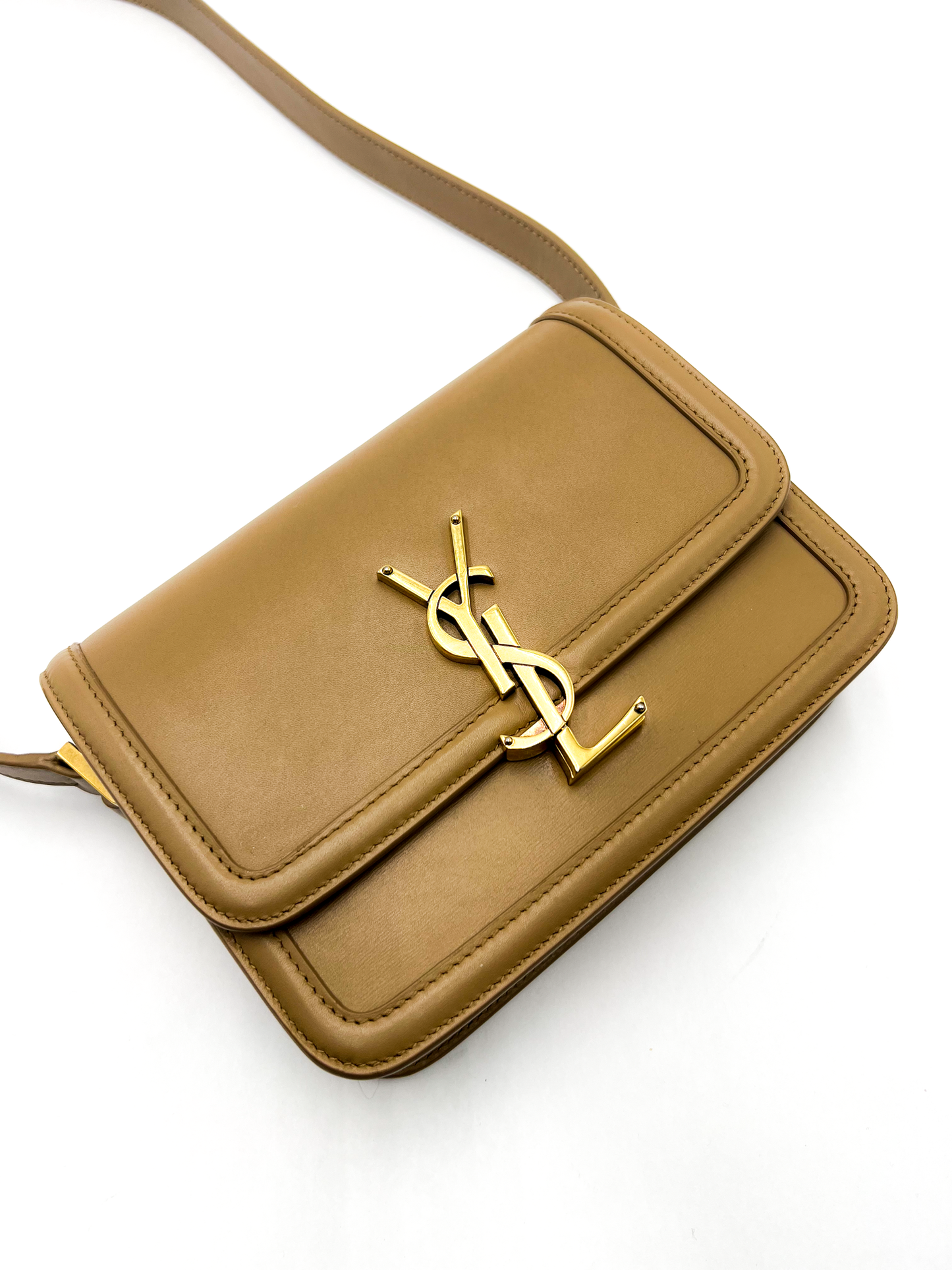 Saint Laurent Solferino Small Satchel Tan