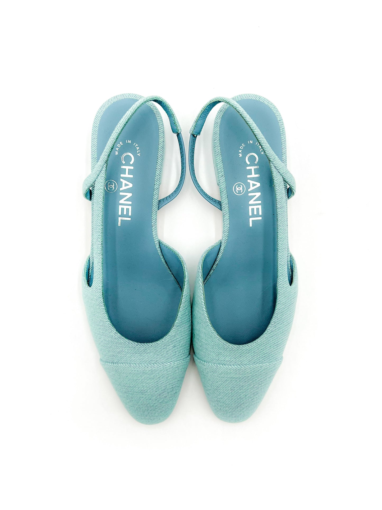 Chanel 21S Denim Blue Slingbacks