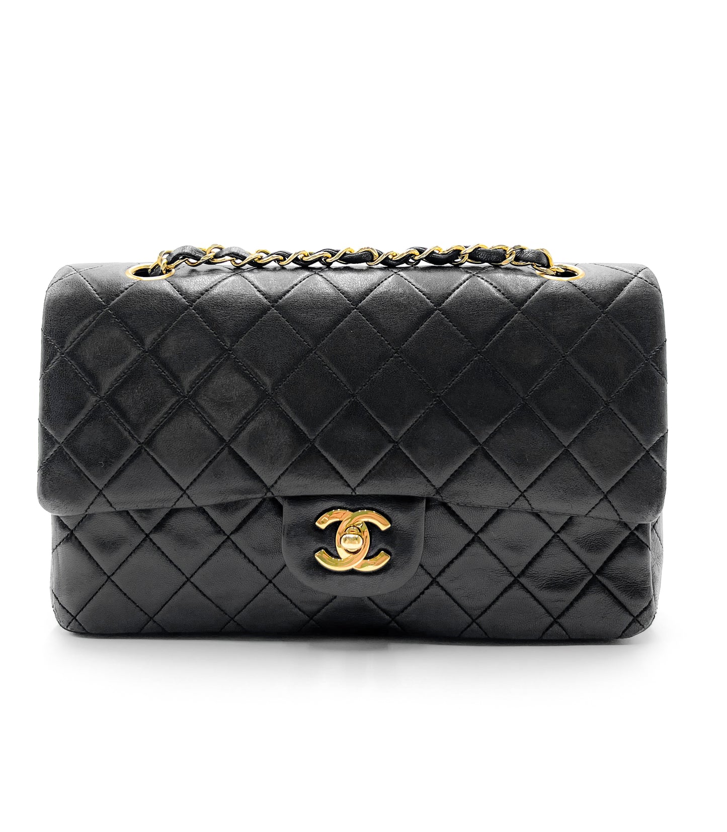 Chanel Black Medium Vintage Double Flap with 24k Gold Hardware