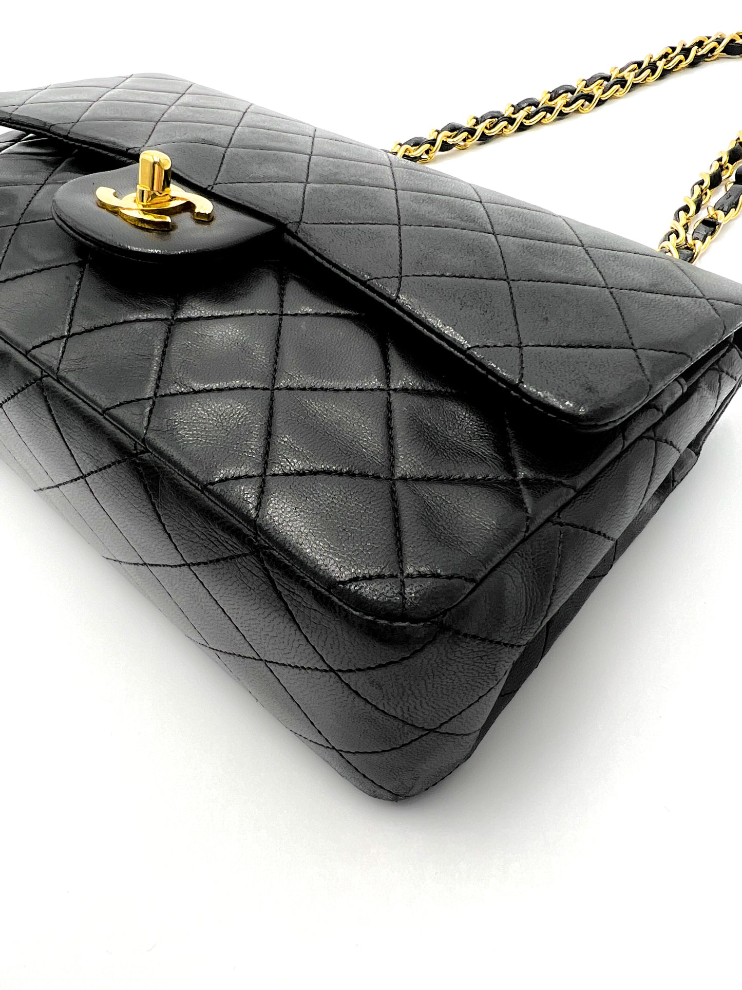 Chanel Black Medium Vintage Double Flap with 24k Gold Hardware