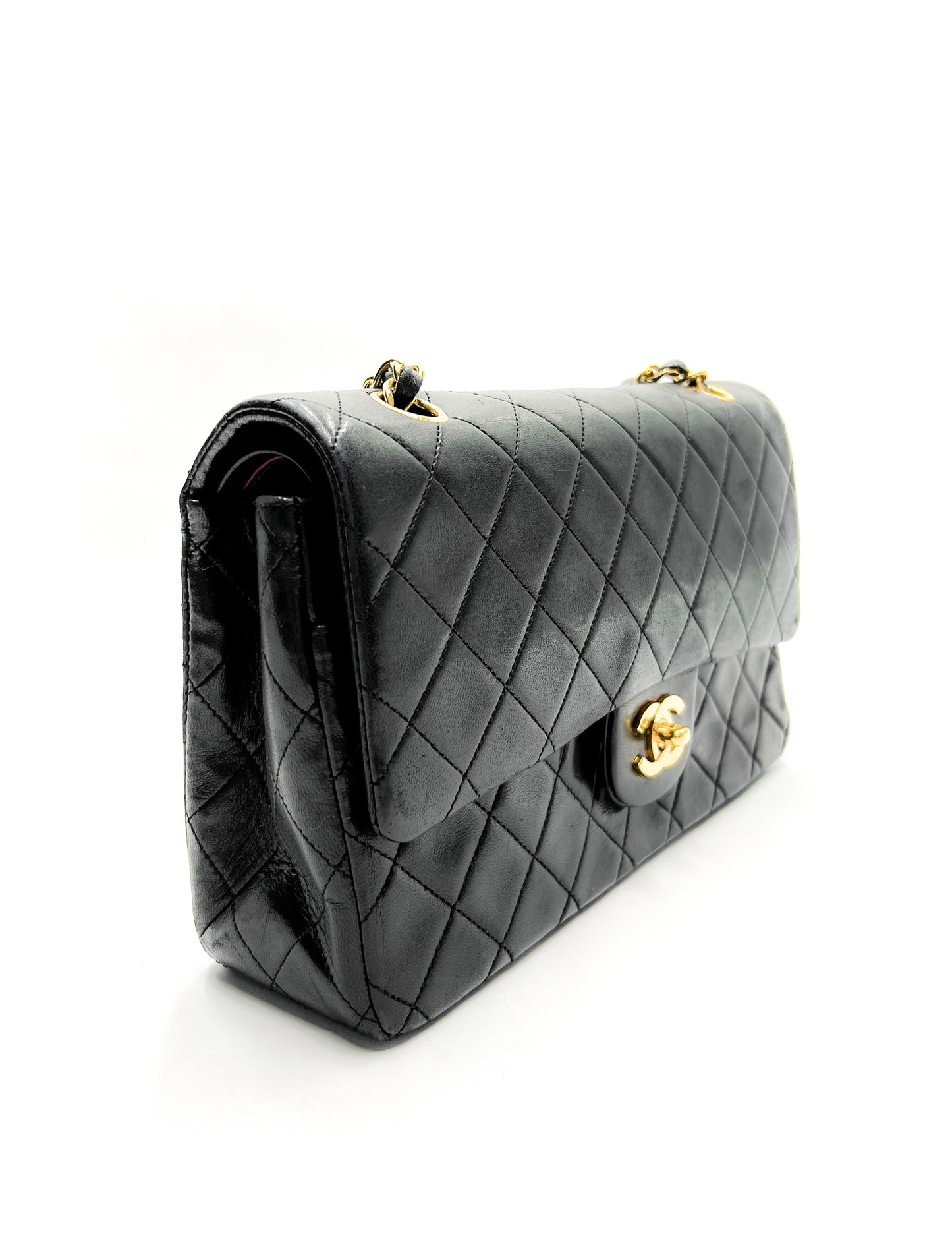 Chanel Black Medium Vintage Double Flap with 24k Gold Hardware